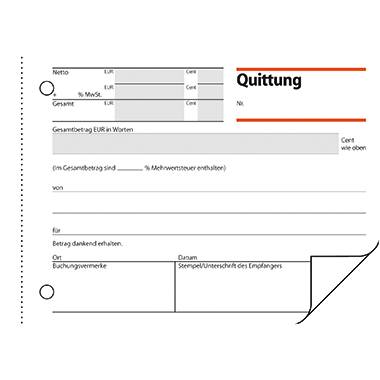 Sigel - Quittung - 50 Blatt - A6 - Querformat-0
