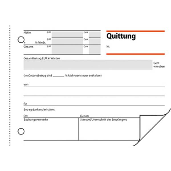 Sigel - Quittung - 50 Blatt - A6 - Querformat
