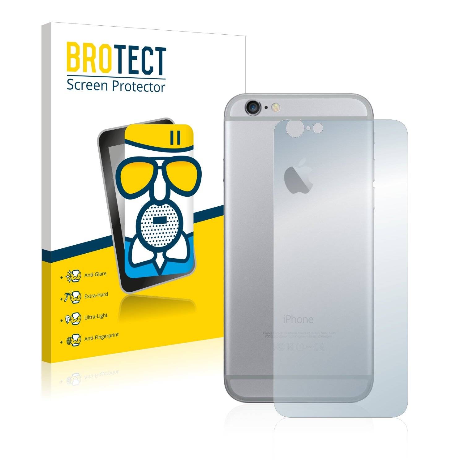 BROTECT AirGlass Flexible Schutz Glas Folie für Apple iPhone 6 Rückseite (gesamte Fläche) Matt Entspiegelt-2