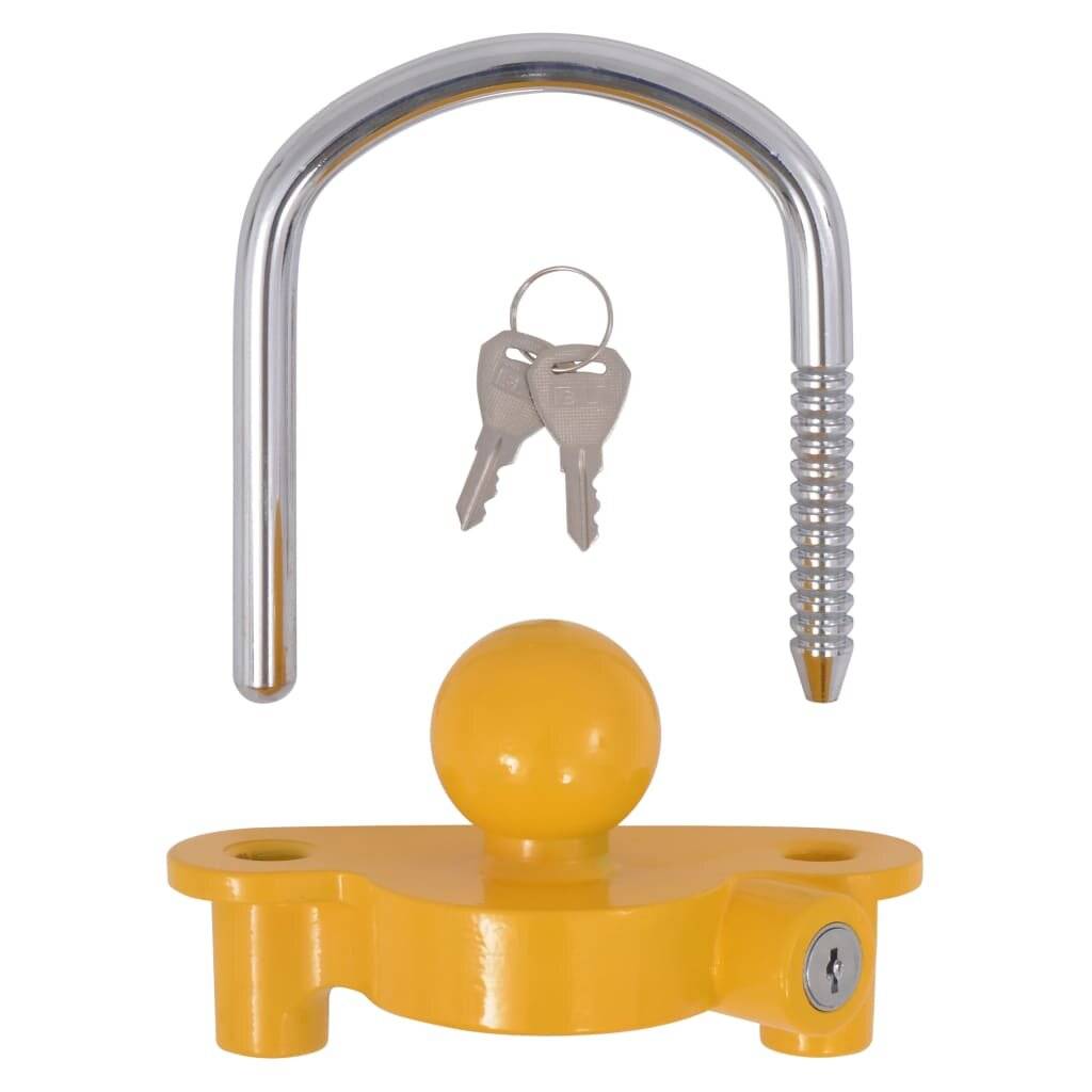 vidaXL Anhängerschloss 2 Schlüssel Stahl und Aluminiumlegierung Gelb-4