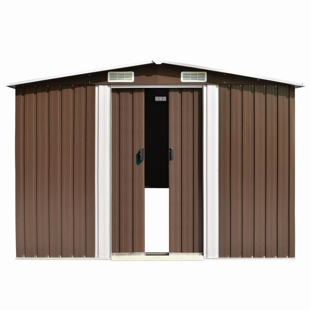 Geräteschuppen 257×298×178 cm Metall Braun-4