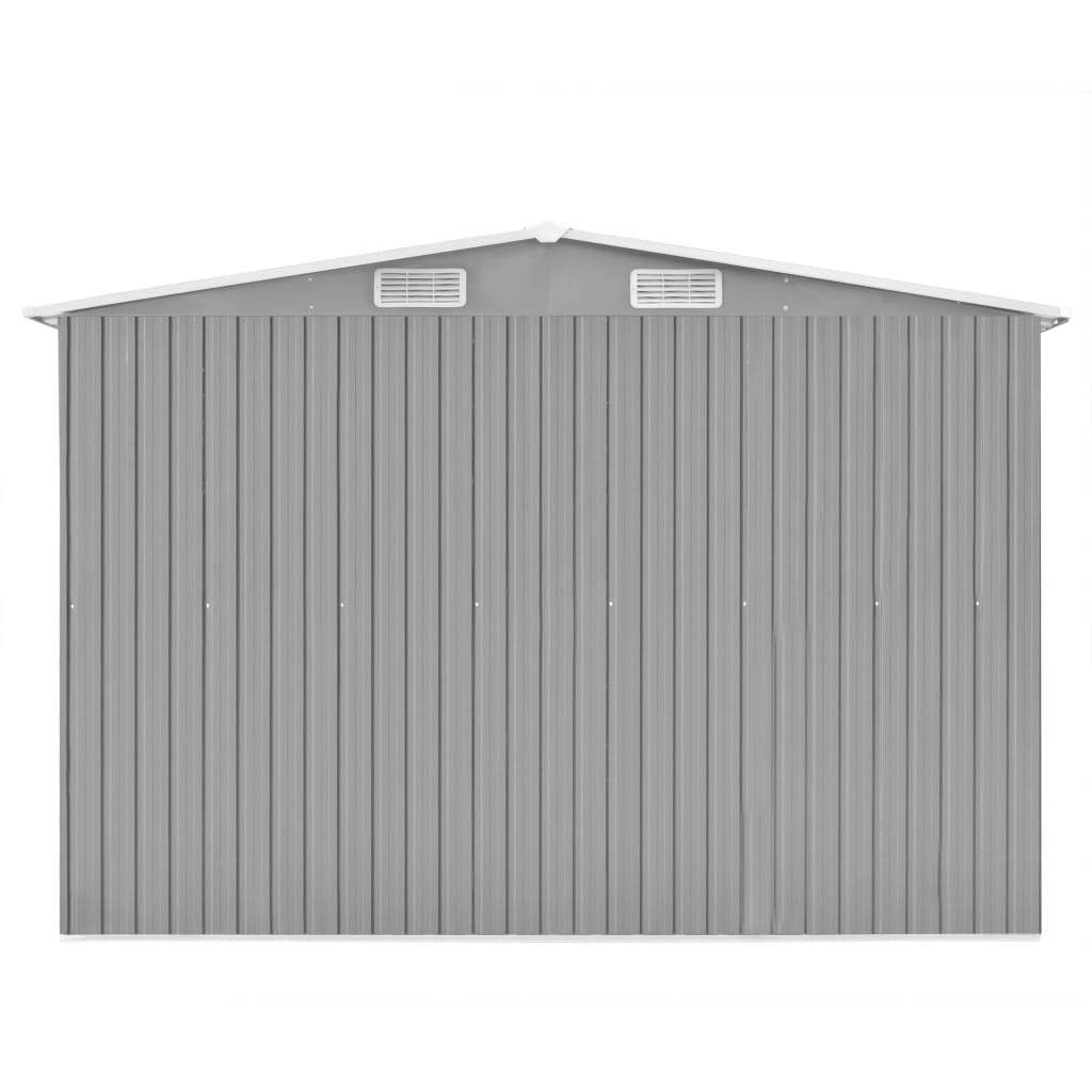 vidaXL Gerätehaus 257x392x181 cm Metall Grau-5