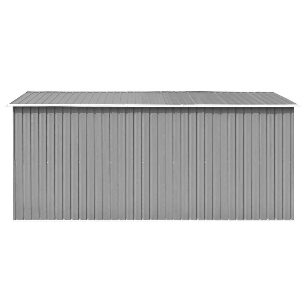 vidaXL Gerätehaus 257x392x181 cm Metall Grau-6