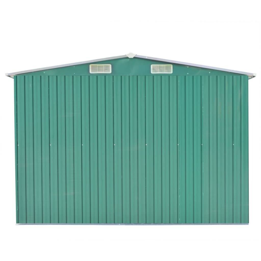 vidaXL Gerätehaus 257x392x181 cm Metall Grün-5