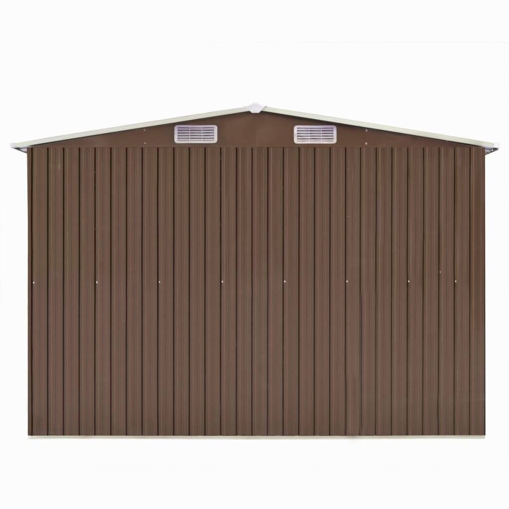 vidaXL Gerätehaus 257x392x181 cm Metall Braun-5