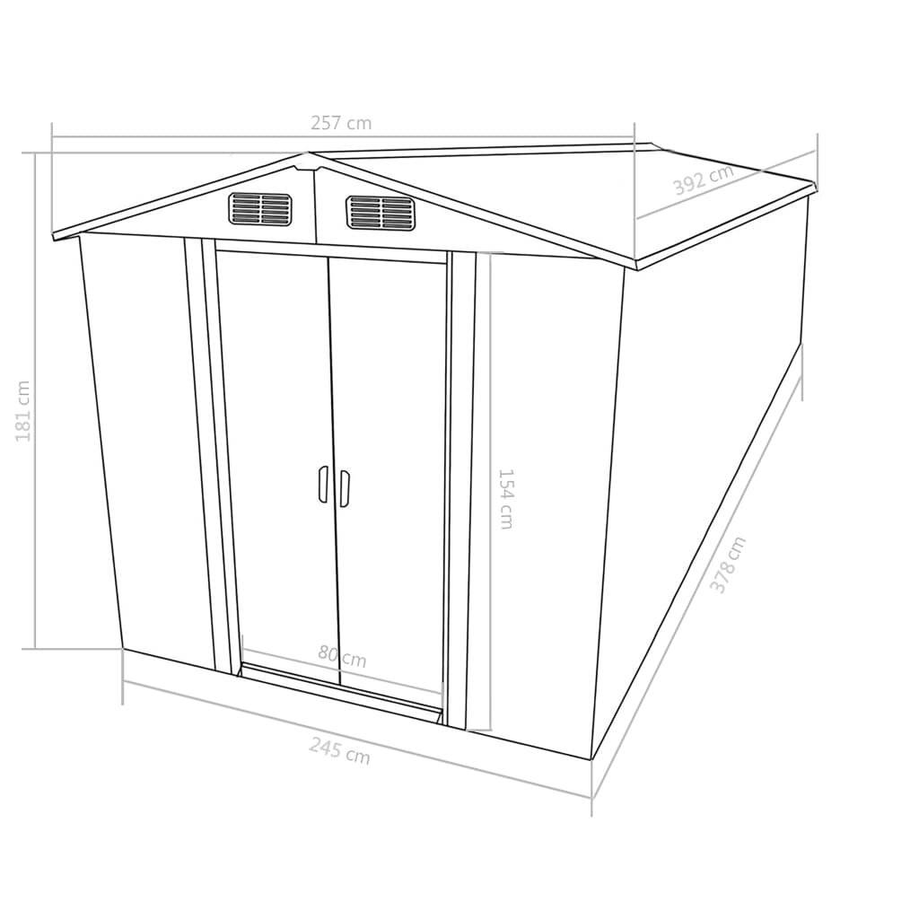 Symbolbild für vidaXL Gerätehaus 257x392x181 cm Metall Braun