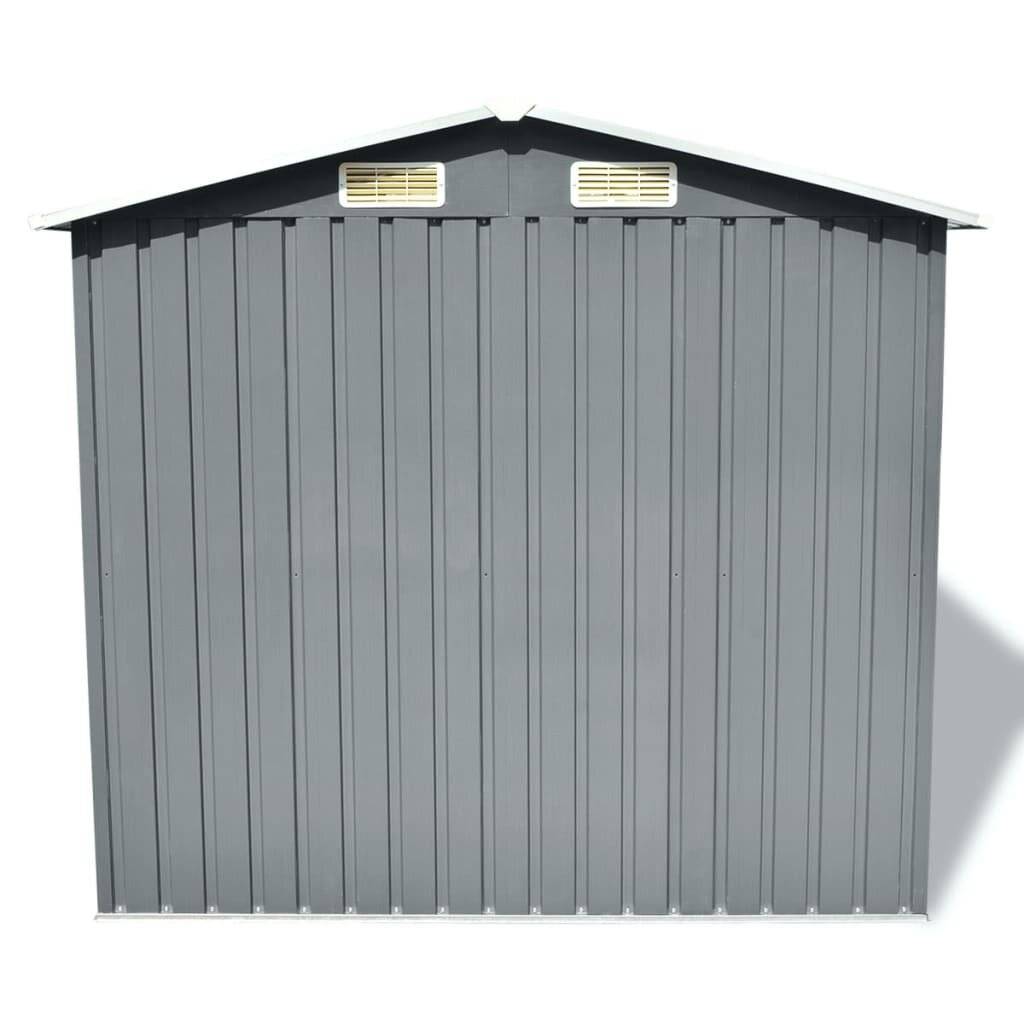 vidaXL Gartenschuppen Grau Metall 204 x 132 x 186 cm-5