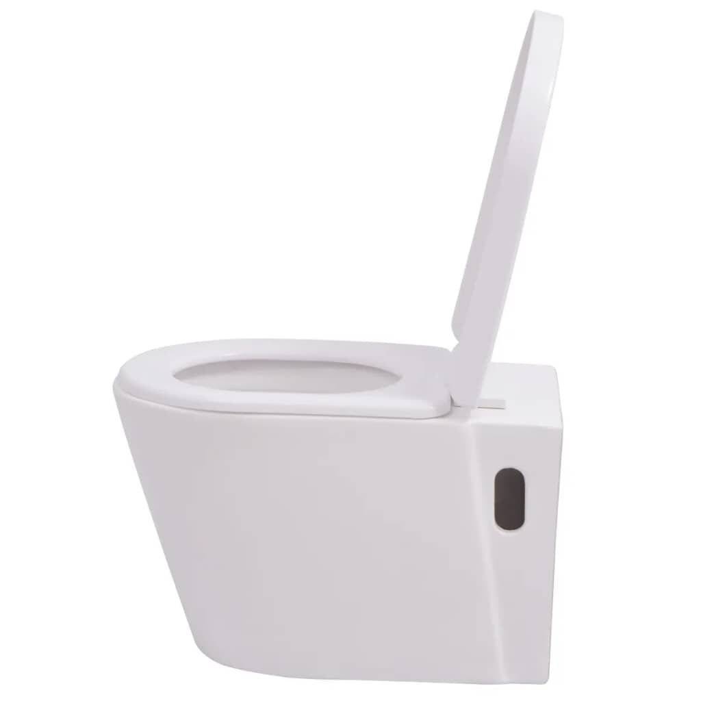 vidaXL Hänge-Toilette mit Einbau-Spülkasten Keramik Weiß-5