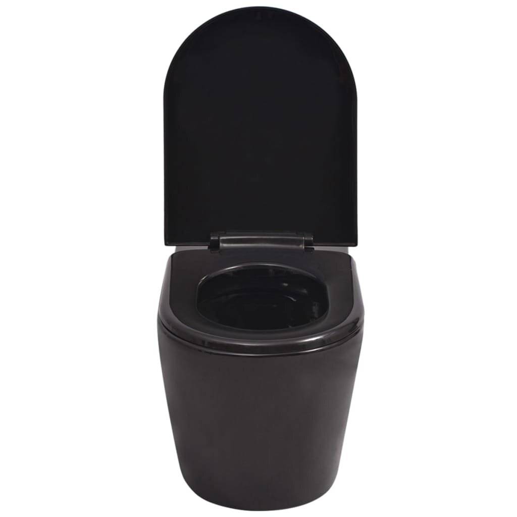 vidaXL Hänge-Toilette mit Einbau-Spülkasten Keramik Schwarz-6
