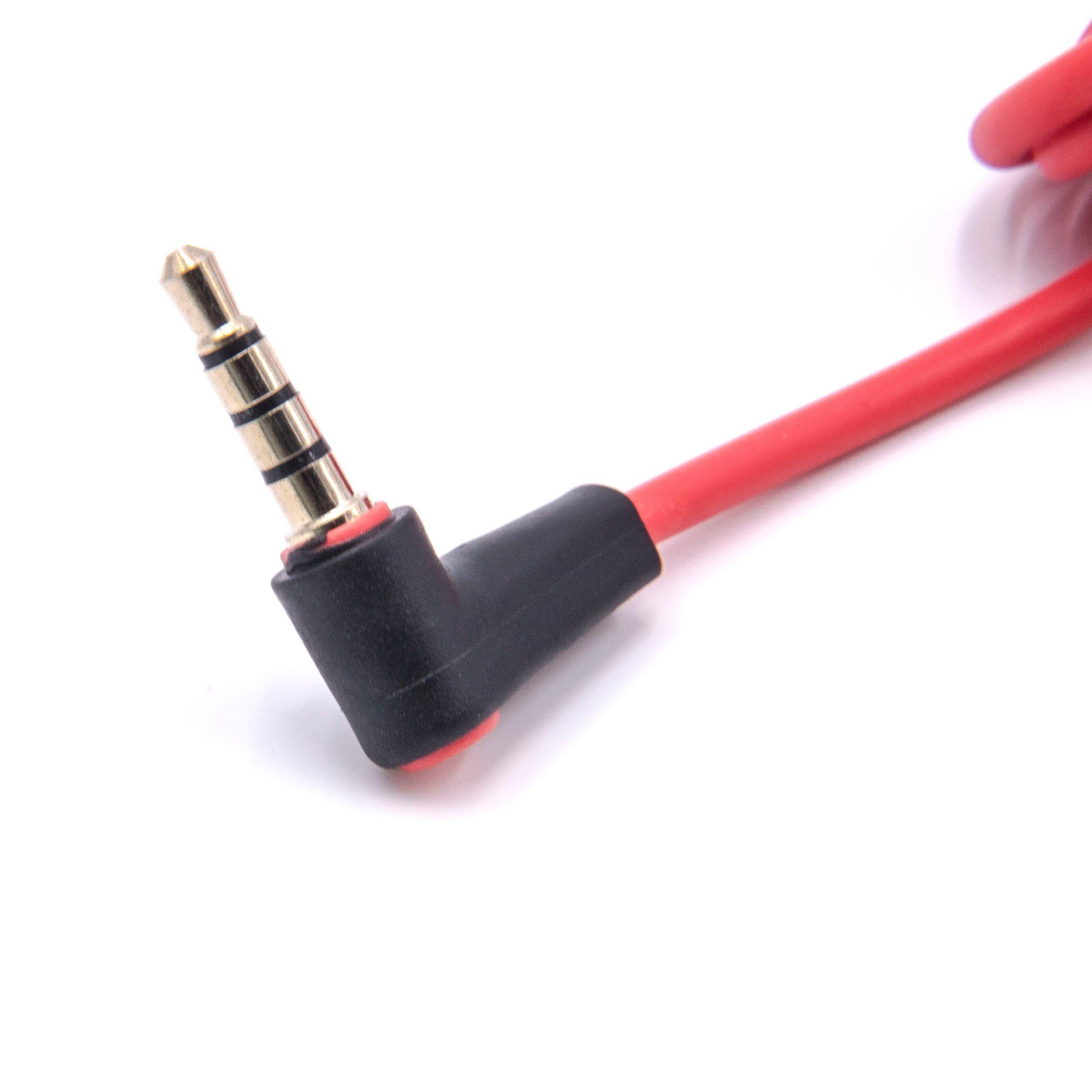 vhbw Audio AUX Kabel Ersatz für Beats by Dr. Dre MHE12G/A für Kopfhörer | Audiokabel 3,5 mm Klinkenstecker, Mikrofon Rot-1