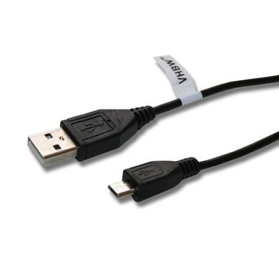 vhbw USB Kabel auf Micro-USB 1m schwarz kompatibel mit Sony Cyber-shot DSC-WX150, DSC-WX200, DSC-WX220, DSC-WX300, DSC-W