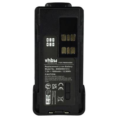 vhbw Akku kompatibel mit Motorola XiR P8668 Funkgerät, Walkie Talkie (1800mAh, 7,4V, Li-Ion) + Gürtelclip