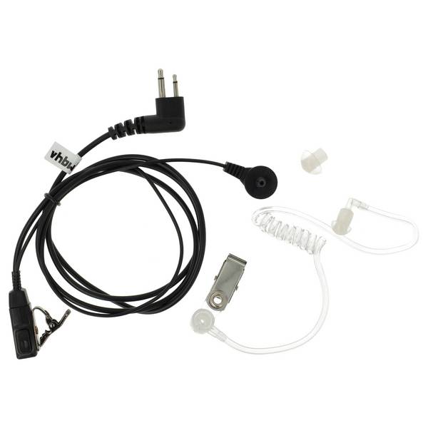vhbw Headset kompatibel mit Motorola Radius P110 Funkgerät | transparent, schwarz, Akustikschlauch