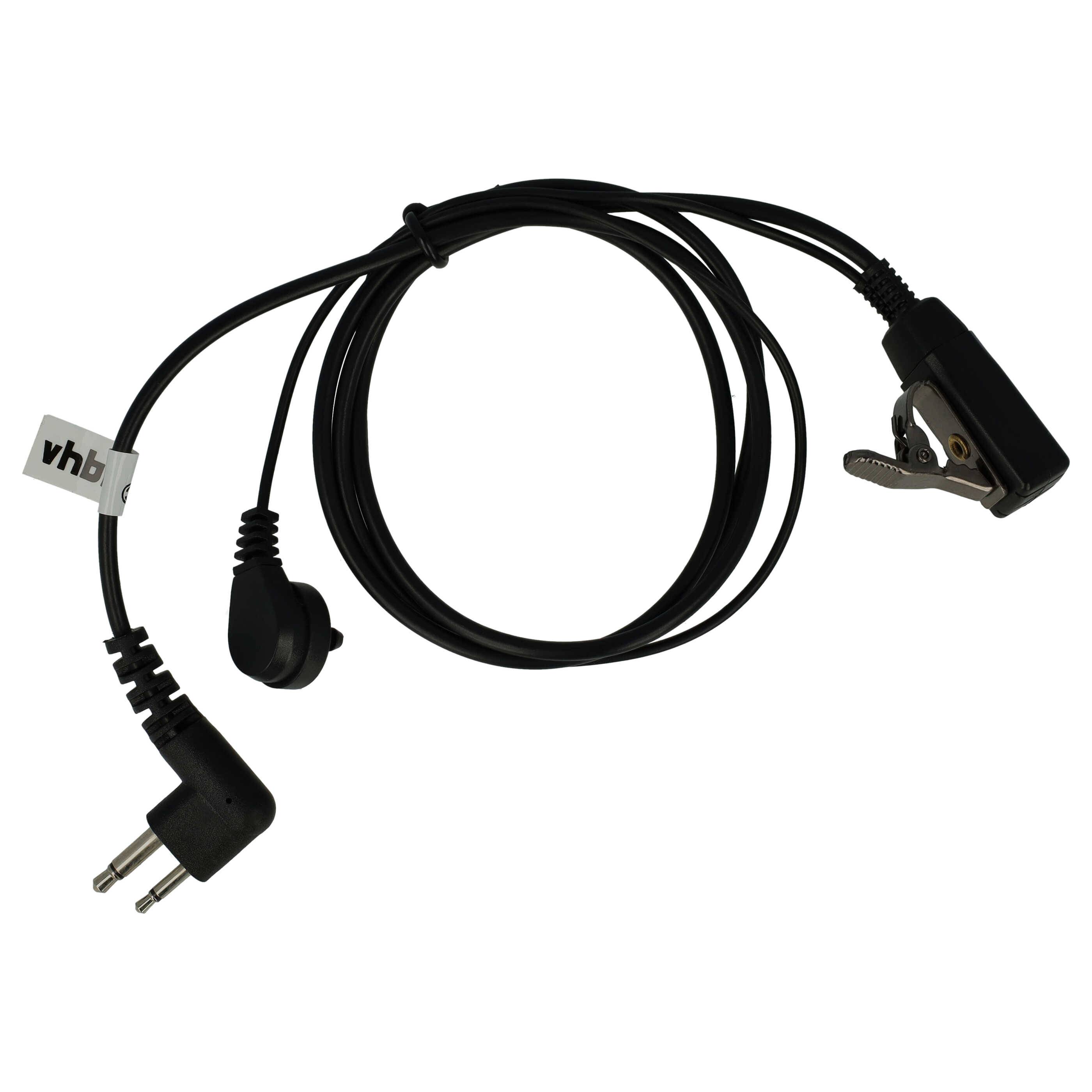 vhbw Headset kompatibel mit Motorola Radius P110 Funkgerät | transparent, schwarz, Akustikschlauch-1