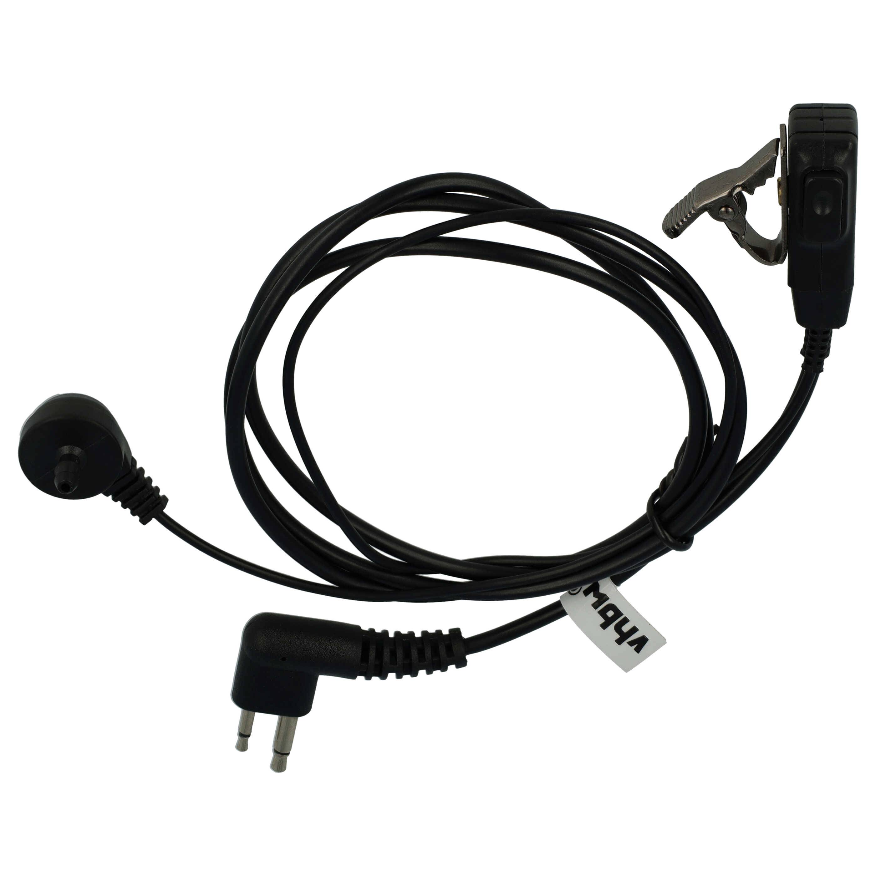 vhbw Headset kompatibel mit Motorola Radius P110 Funkgerät | transparent, schwarz, Akustikschlauch-3