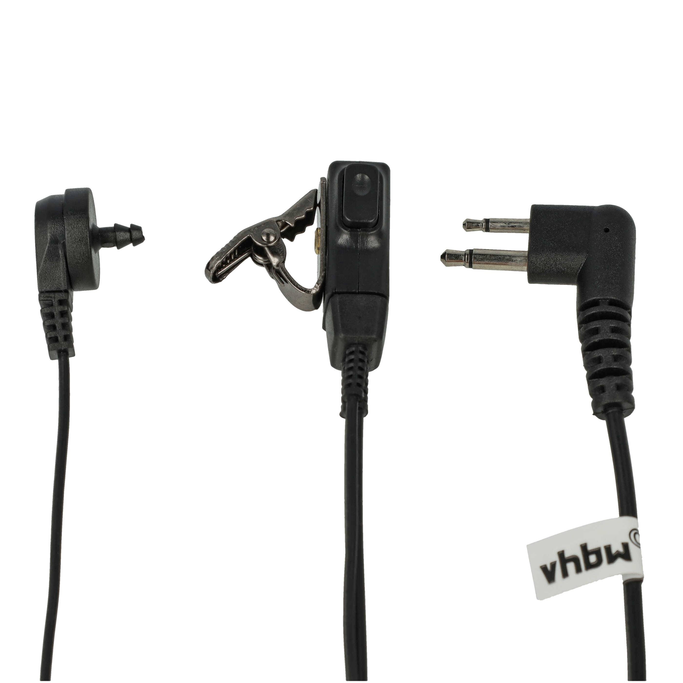 vhbw Headset kompatibel mit Motorola Radius P110 Funkgerät | transparent, schwarz, Akustikschlauch-4