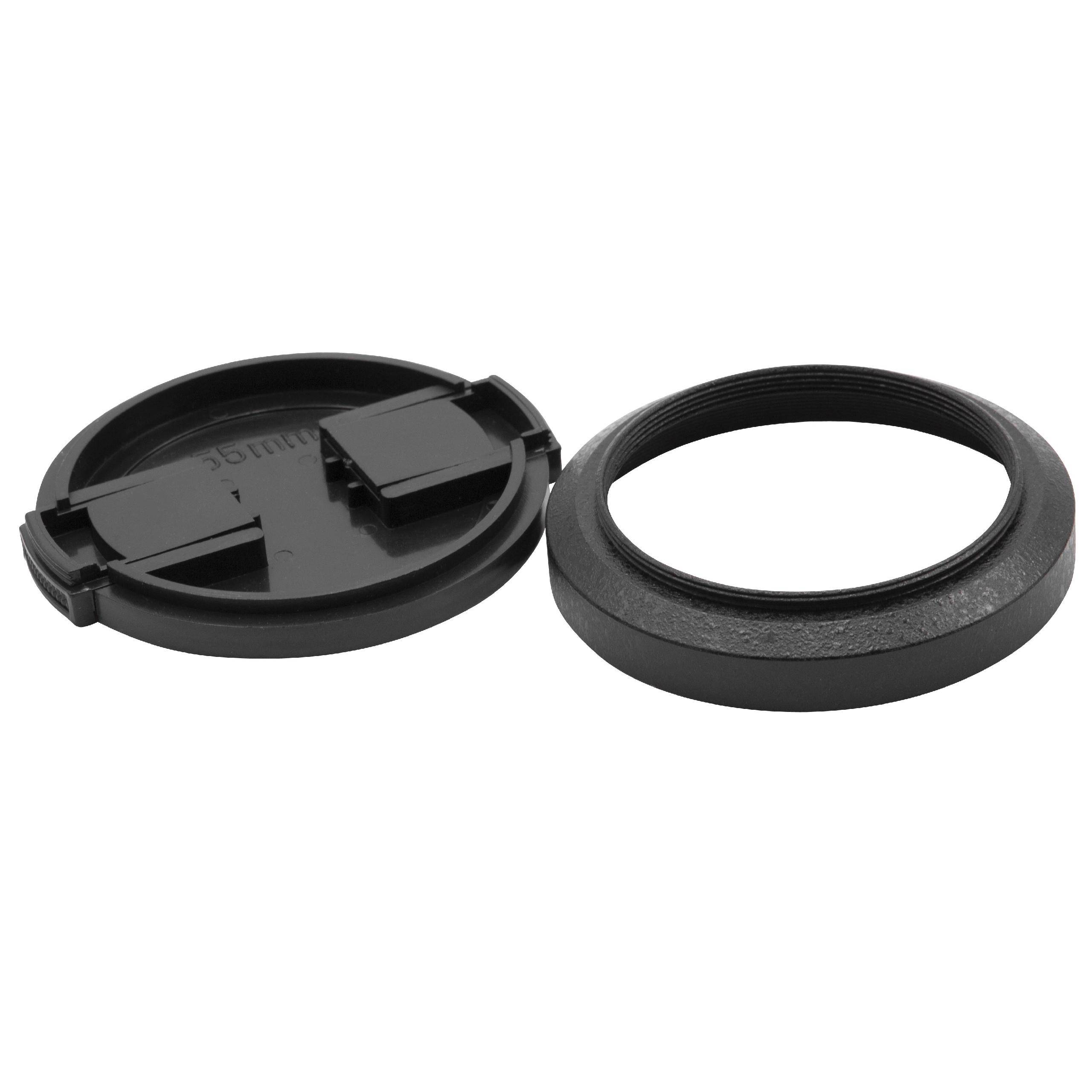 vhbw Gegenlichtblende kompatibel mit Panasonic Lumix G | G1, GF1, GH1 46mm Objektiv, Schwarz, Metall, Rund, 5,7 cm-1