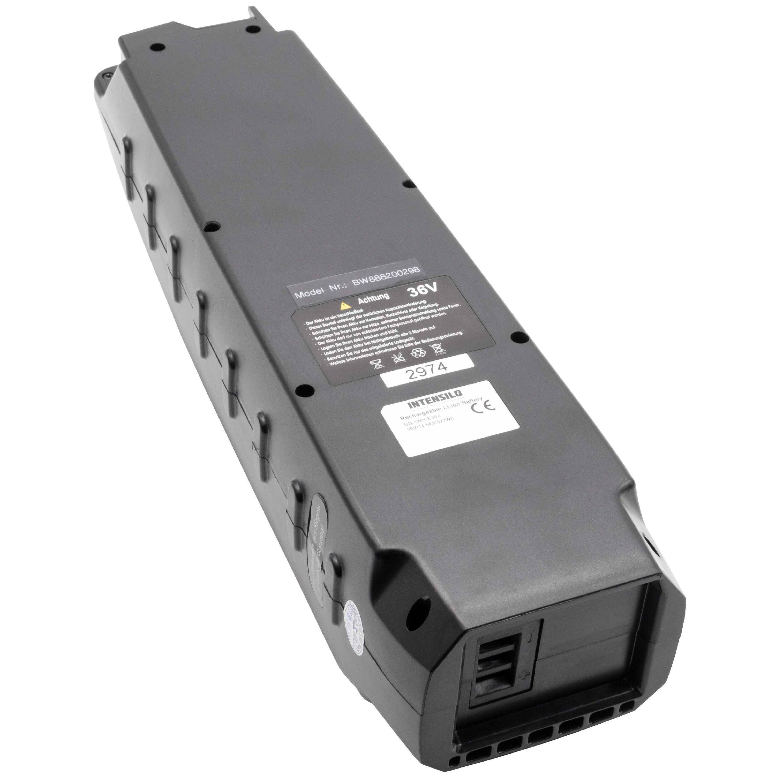 INTENSILO Akku Ersatz für Winora B0S-20, B94-20, PASB2, PASB5, X94-20, X94-8212A-20, Y280.X für E-Bike Elektrofahrrad (1-1