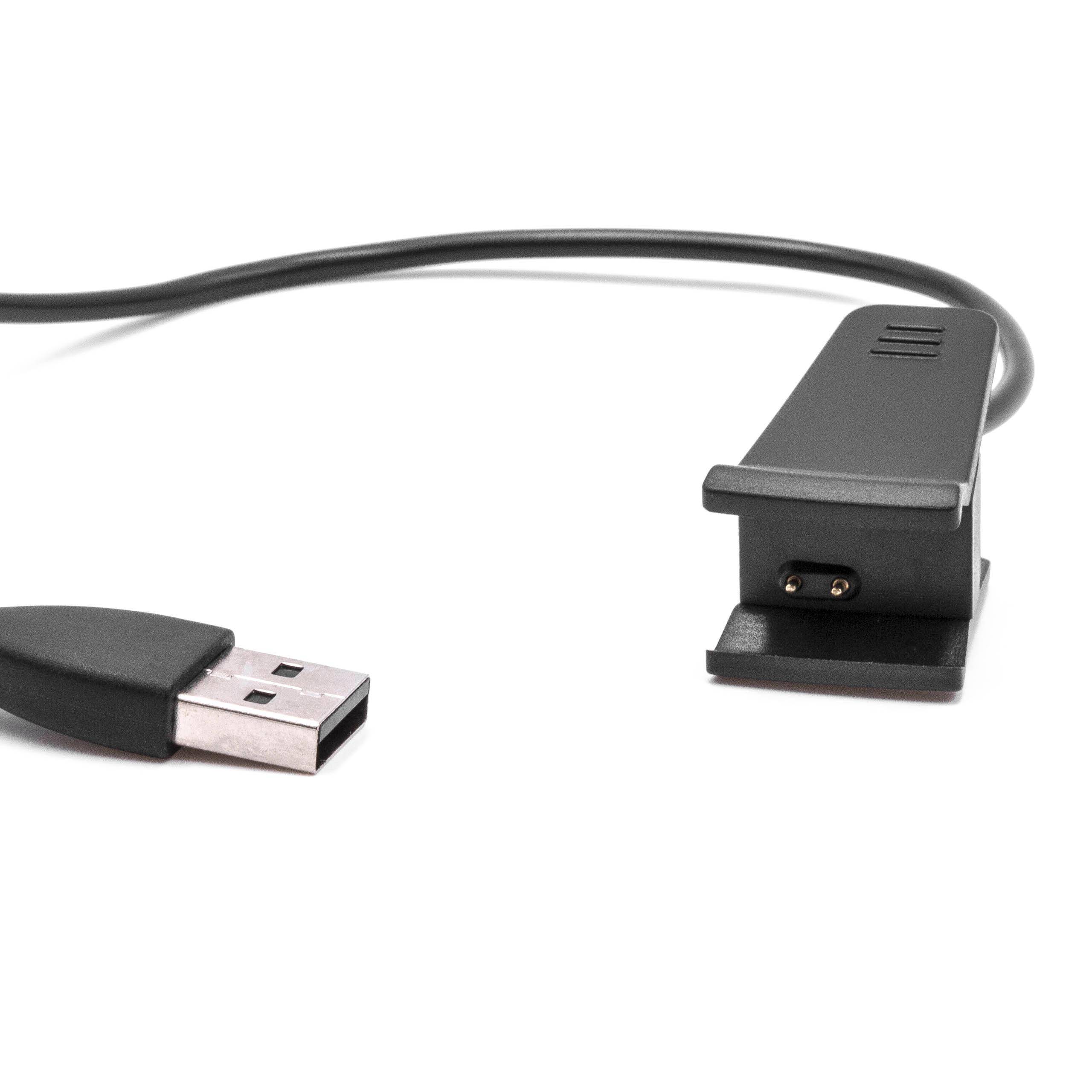 vhbw USB Ladekabel kompatibel mit Fitbit Ace | Alta Smartwatch, Fitnesstracker - Ladestation Schwarz, 25 cm-1
