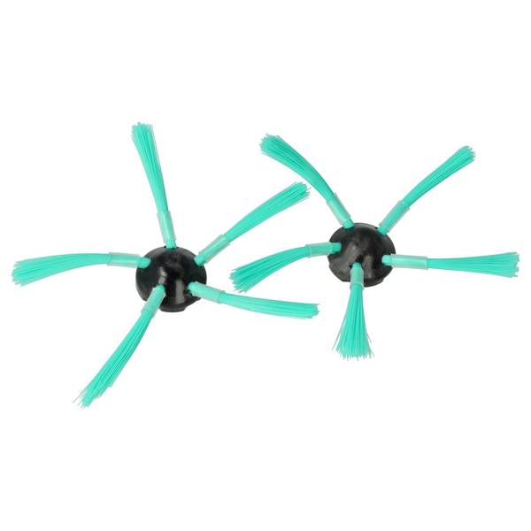 vhbw 2x Seitenbürste kompatibel mit Vorwerk Kobold VR300 | VR-300 Saugroboter - Reinigungsbürsten Set, schwarz / grün