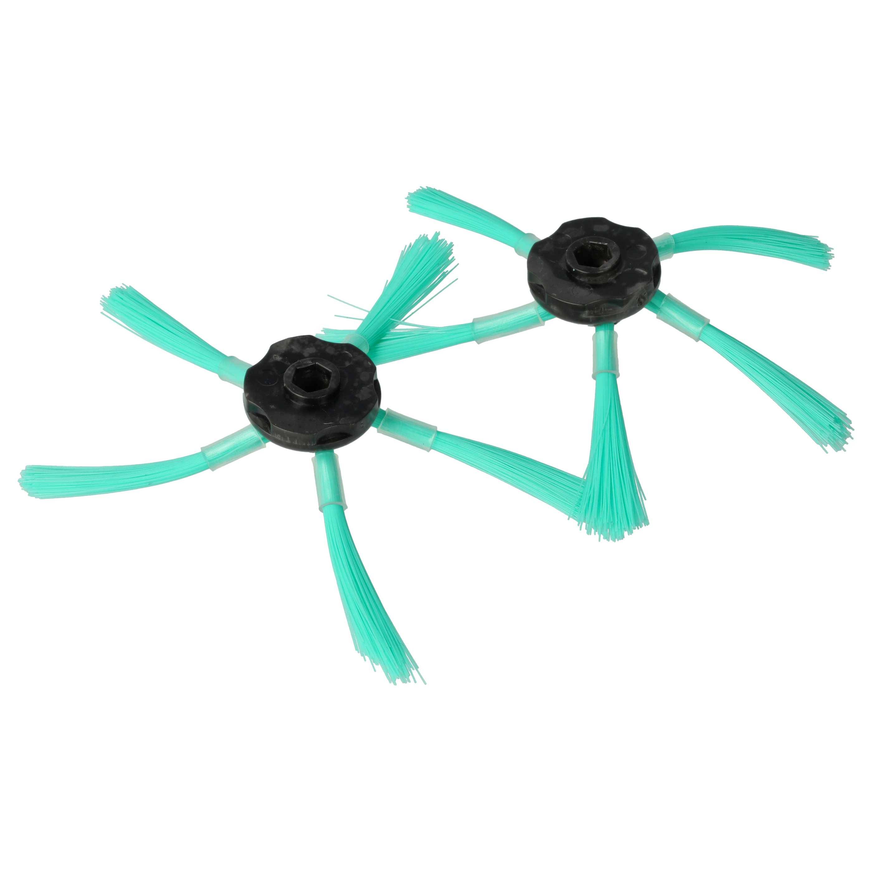 vhbw 2x Seitenbürste kompatibel mit Vorwerk Kobold VR300 | VR-300 Saugroboter - Reinigungsbürsten Set, schwarz / grün-1