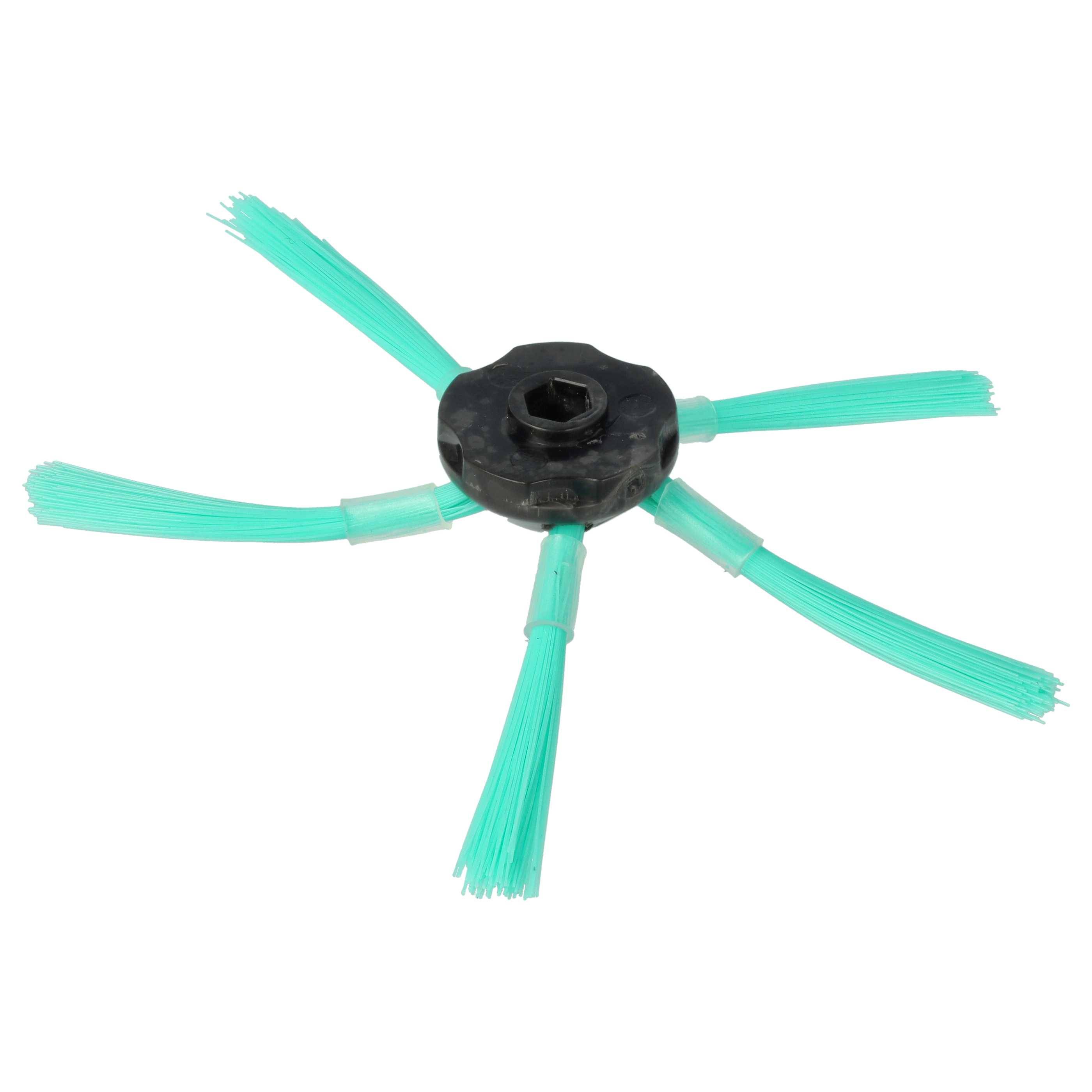 vhbw 2x Seitenbürste kompatibel mit Vorwerk Kobold VR300 | VR-300 Saugroboter - Reinigungsbürsten Set, schwarz / grün-3