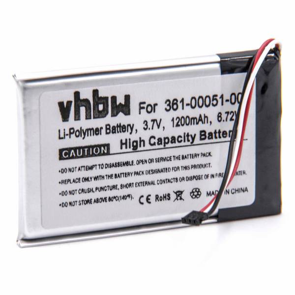 vhbw Akku kompatibel mit Garmin Nüvi 2669LMT | 2669, 52LM 5 Zoll, 2660LMT GPS Navigation Navi (1200 mAh, 3,7 V