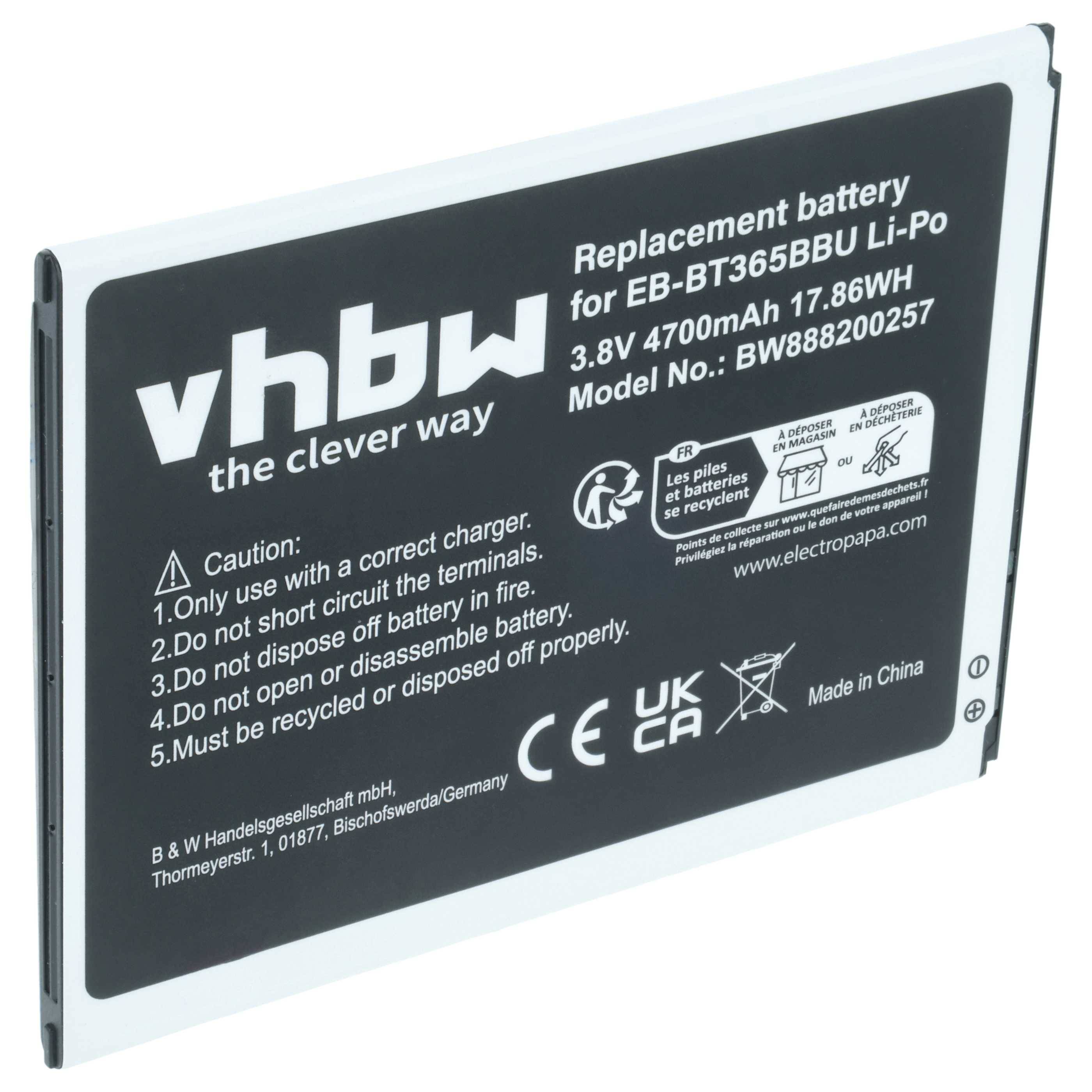 vhbw 1x Akku kompatibel mit Samsung Galaxy Tab Active 2 8.0 WiFi | Active 2 LTE, Active 2 WiFi, Active 4G, Active 4G LTE