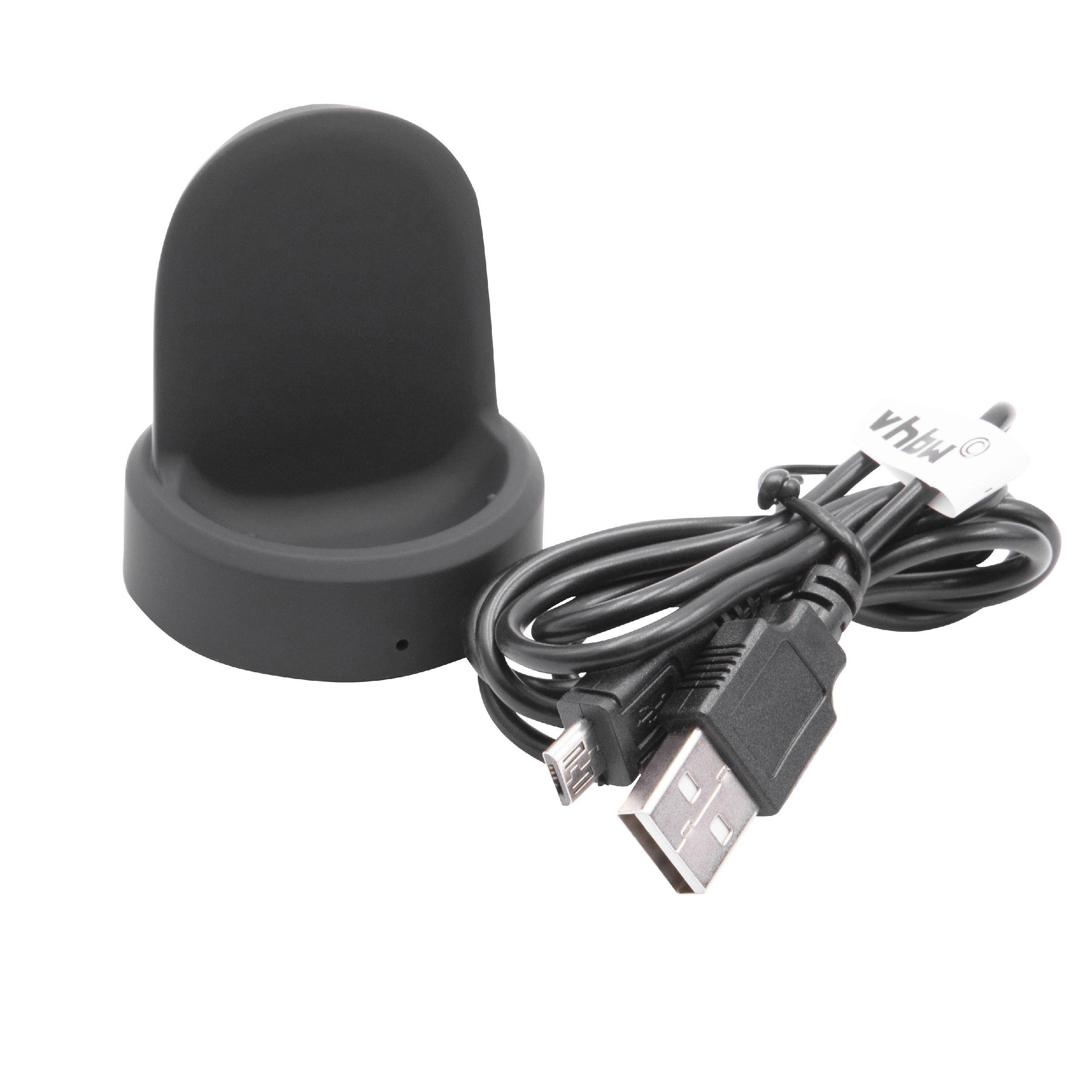 vhbw USB Ladekabel kompatibel mit Samsung Galaxy SM-R800 | SM R805 Smartwatch Fitnesstracker - Dockingstation Schwarz-0