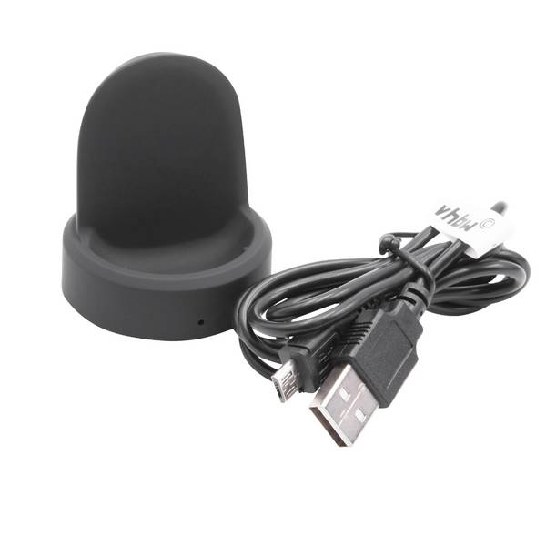 vhbw USB Ladekabel kompatibel mit Samsung Galaxy SM-R800 | SM R805 Smartwatch Fitnesstracker - Dockingstation Schwarz