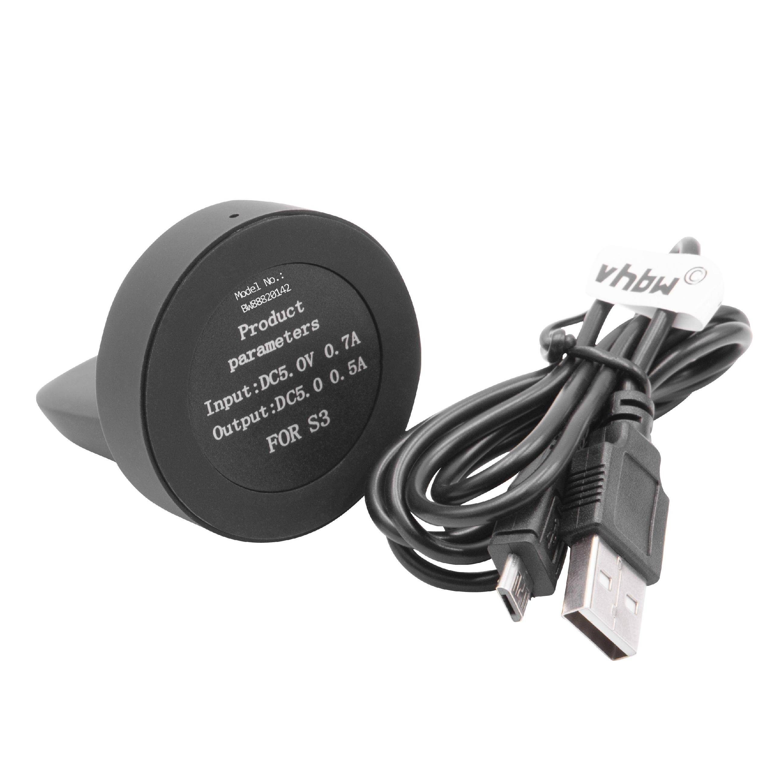vhbw USB Ladekabel kompatibel mit Samsung Galaxy SM-R800 | SM R805 Smartwatch Fitnesstracker - Dockingstation Schwarz-2