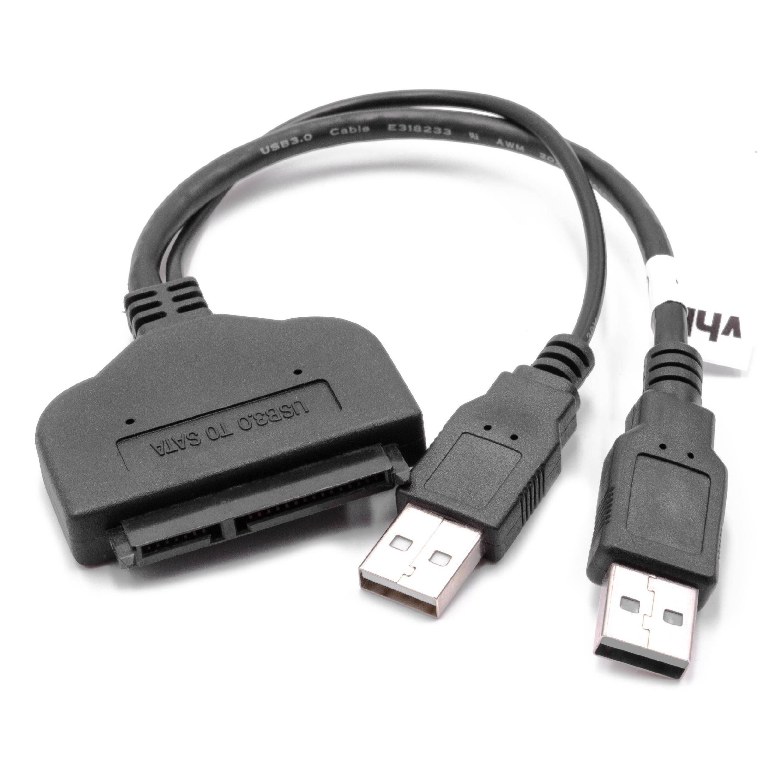 vhbw SATA III zu USB 3.0 Adapter | Anschlusskabel für 2'5" HDD, SSD Festplatten - Festplattenkabel, Plug & Play Fähig-1