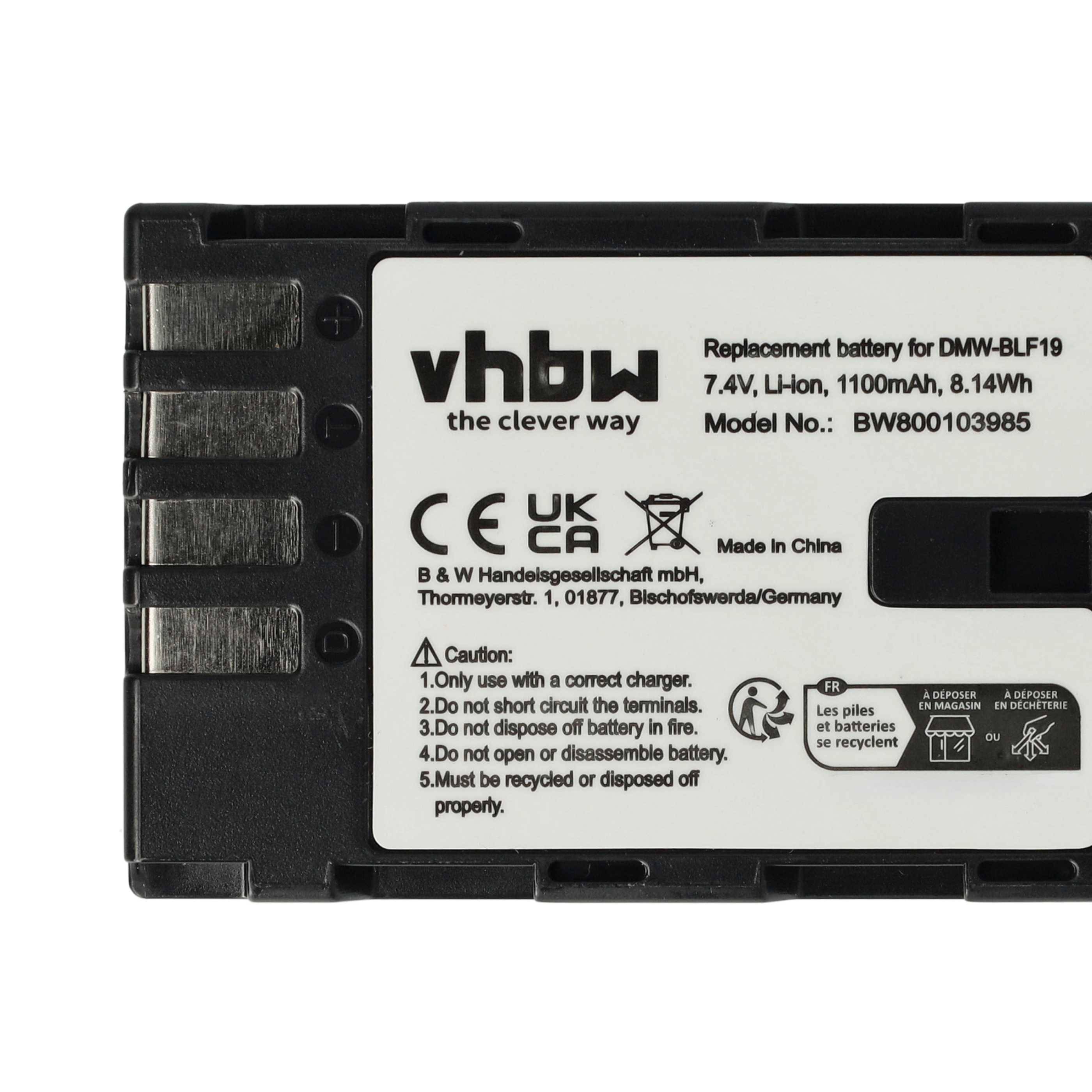 vhbw 3x Akku kompatibel mit Panasonic Lumix DMC-GH4, DMC-GH4R Kamera (1100 mAh, 7,2 V, Li-Ion)-4