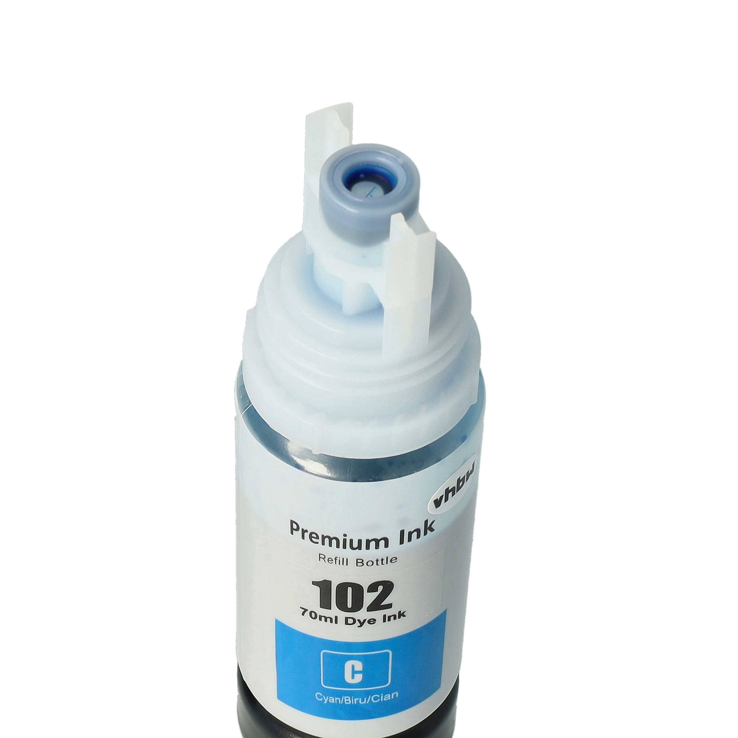 vhbw Nachfülltinte Ersatz für Epson C13T03R240 | 102 cyan für Drucker - Refilltinte Dye Cyan, 70ml-3