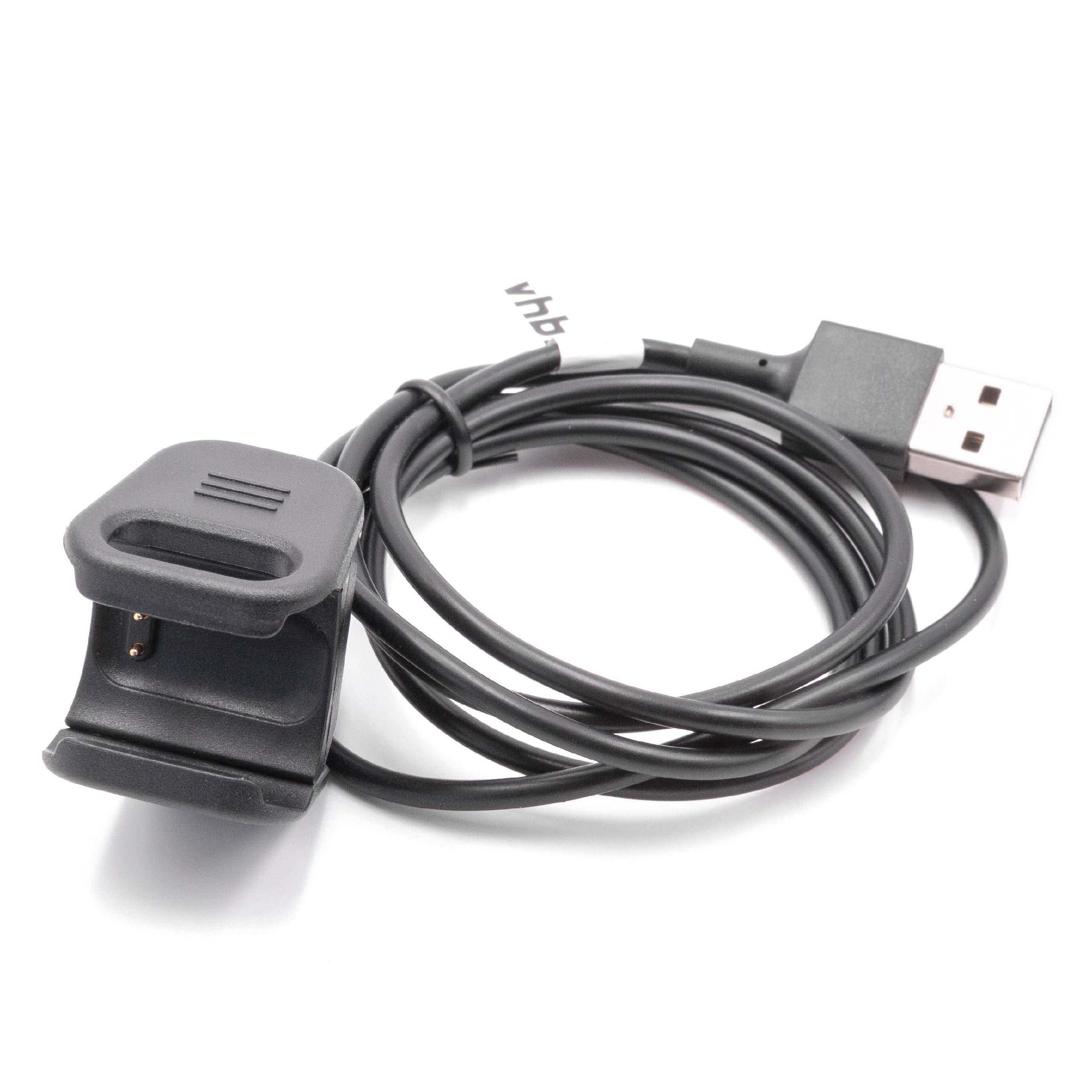 vhbw USB Ladekabel kompatibel mit Fitbit Charge 3 Smartwatch Fitnesstracker | Ladestation Schwarz, 97 cm-1