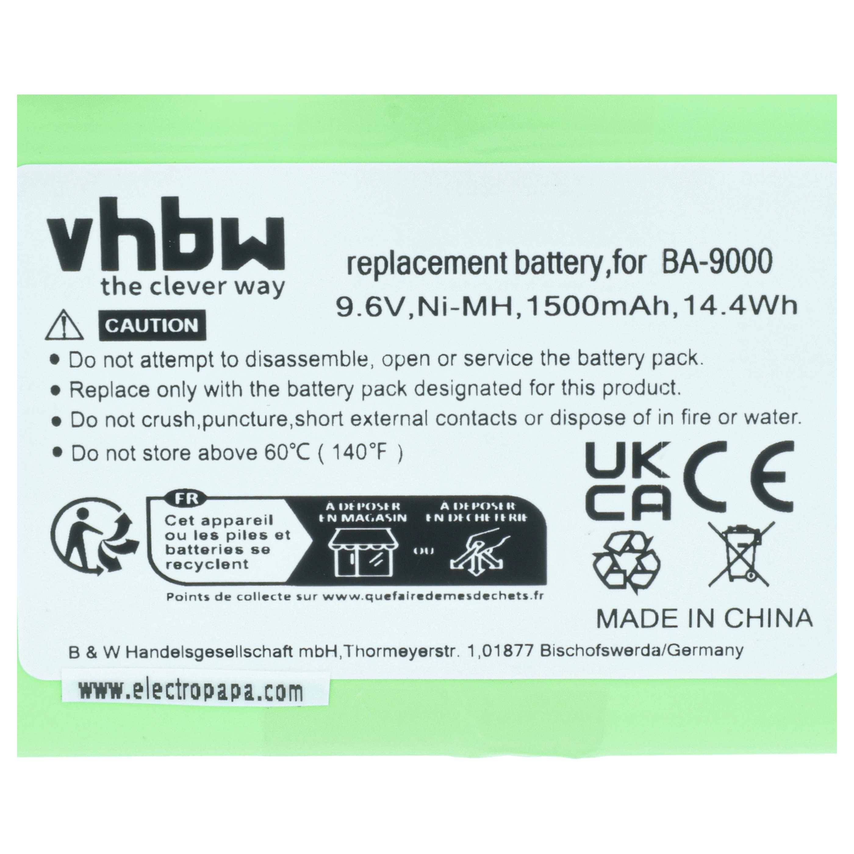 vhbw Akku kompatibel mit Brother PT PT-9500 | PT-9500pc, PT-9600 Drucker Kopierer Scanner Etiketten-Drucker (1500 mAh, 9-3