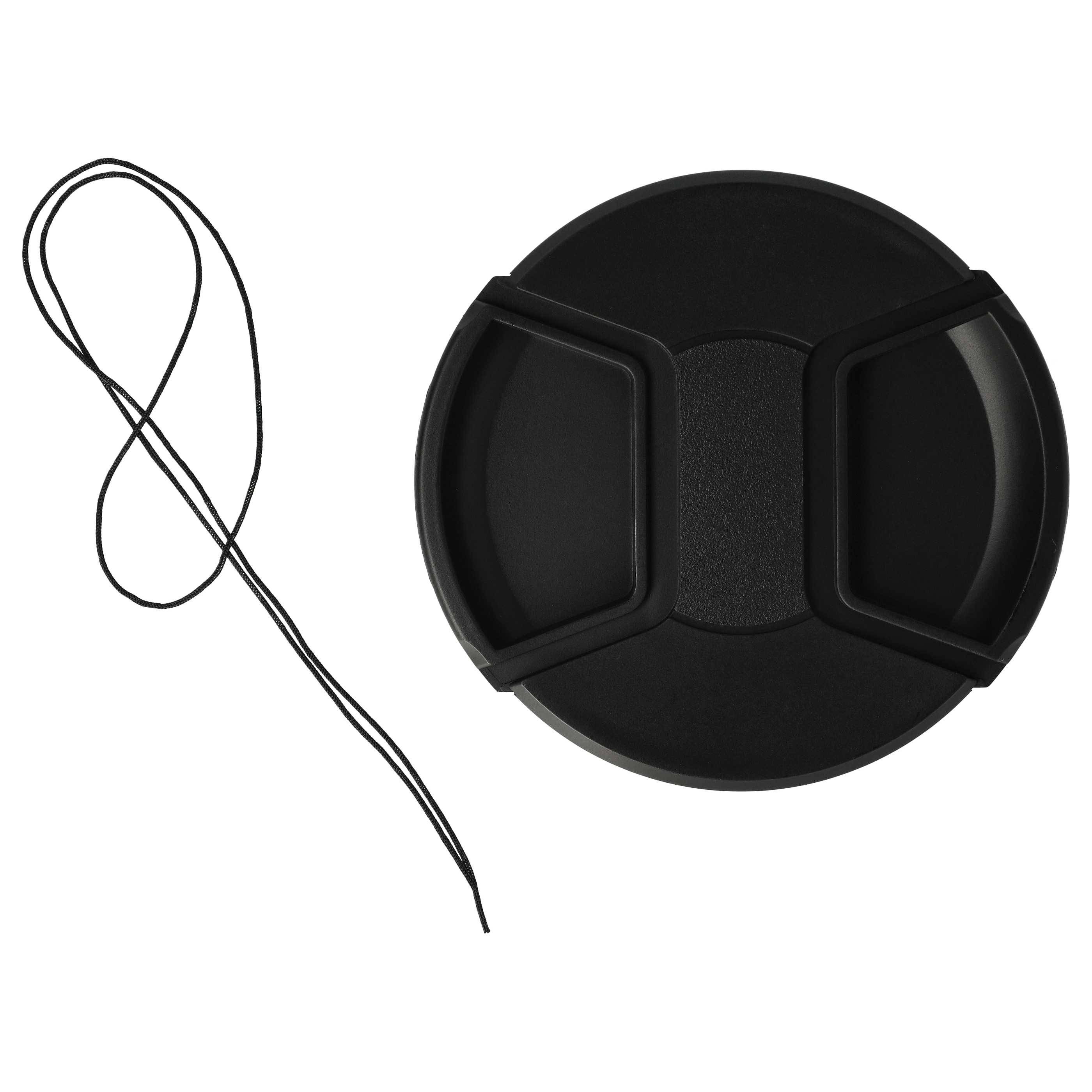 vhbw Universal Objektivdeckel 43 mm fürfür Kamera | Kunststoff Schwarz, mit Seitengriff