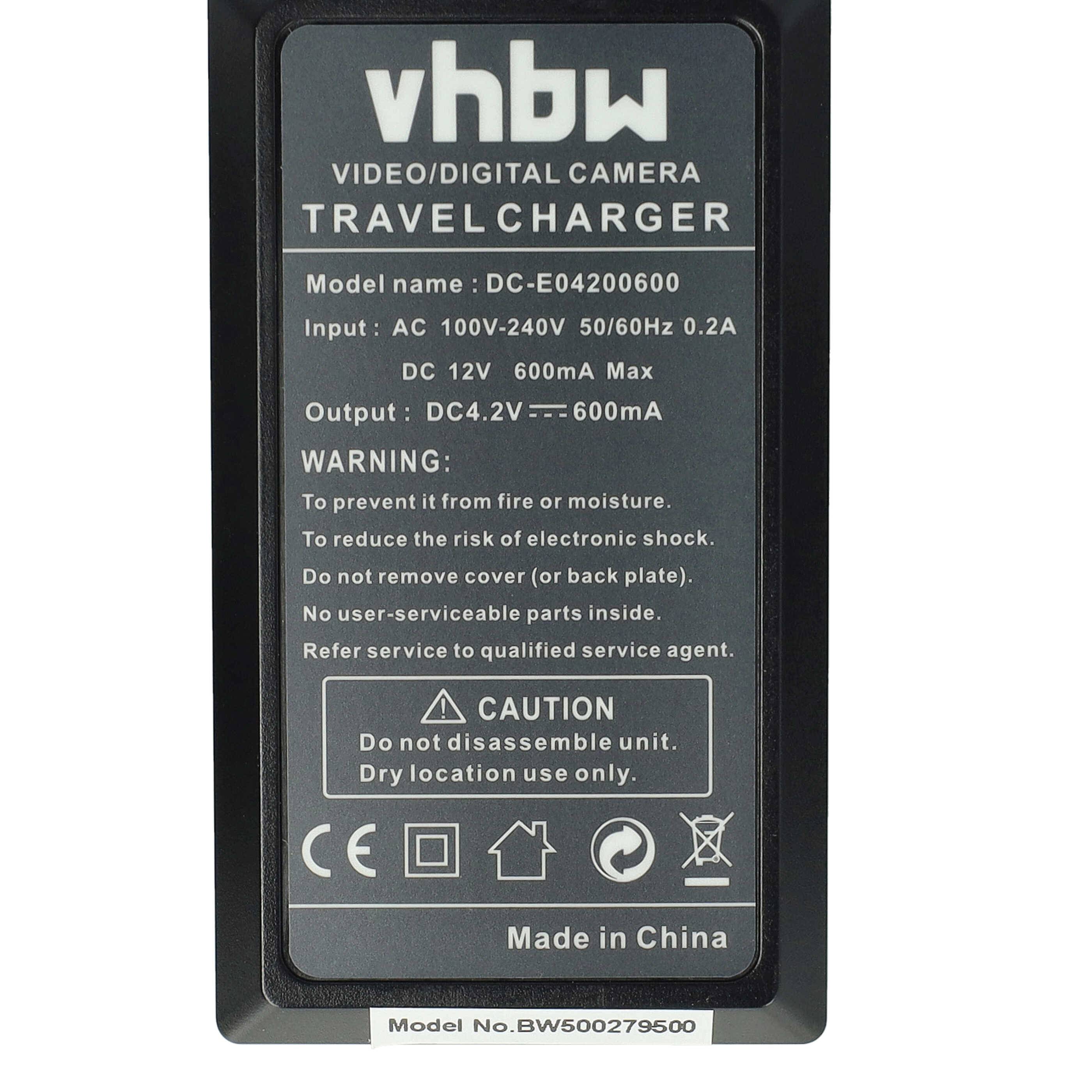 vhbw Ladegerät kompatibel mit Panasonic DMW-BCD10, CGA-S007E, CGA-S007 Kamera Camcorder/Akku - Ladeschale, Kfz-Adapter-4