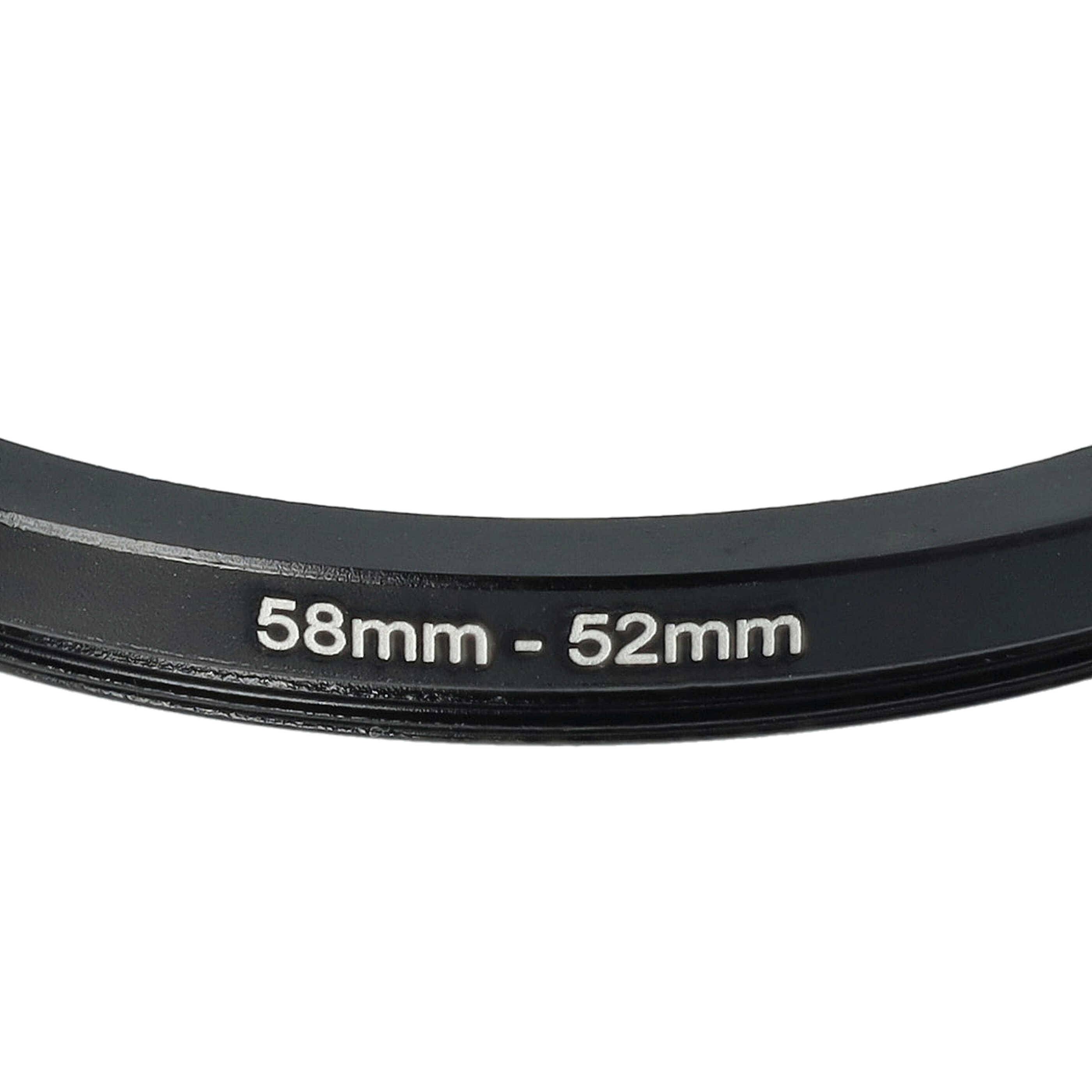 vhbw Step-Down-Ring Adapter von 58 mm auf 52 mm für Kamera Objektiv | Filteradapter, Metall Schwarz-4