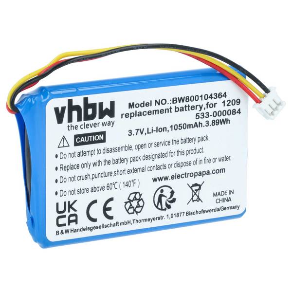 vhbw Akku kompatibel mit Logitech Harmony Touch | 915-000198, Harmony Ultimate Fernbedienung Remote Control (1050 mAh, 3