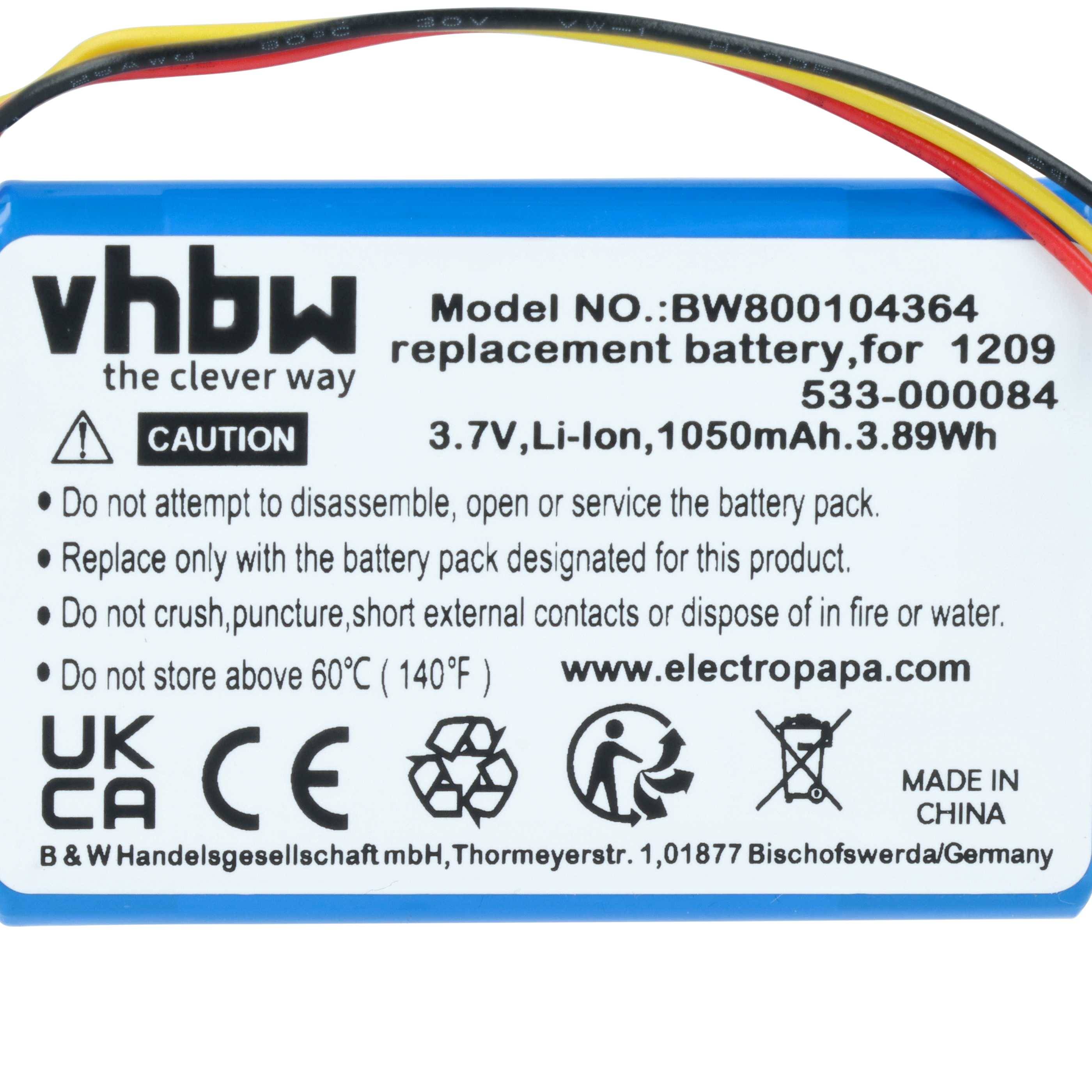 vhbw Akku kompatibel mit Logitech Harmony Touch | 915-000198, Harmony Ultimate Fernbedienung Remote Control (1050 mAh, 3-3