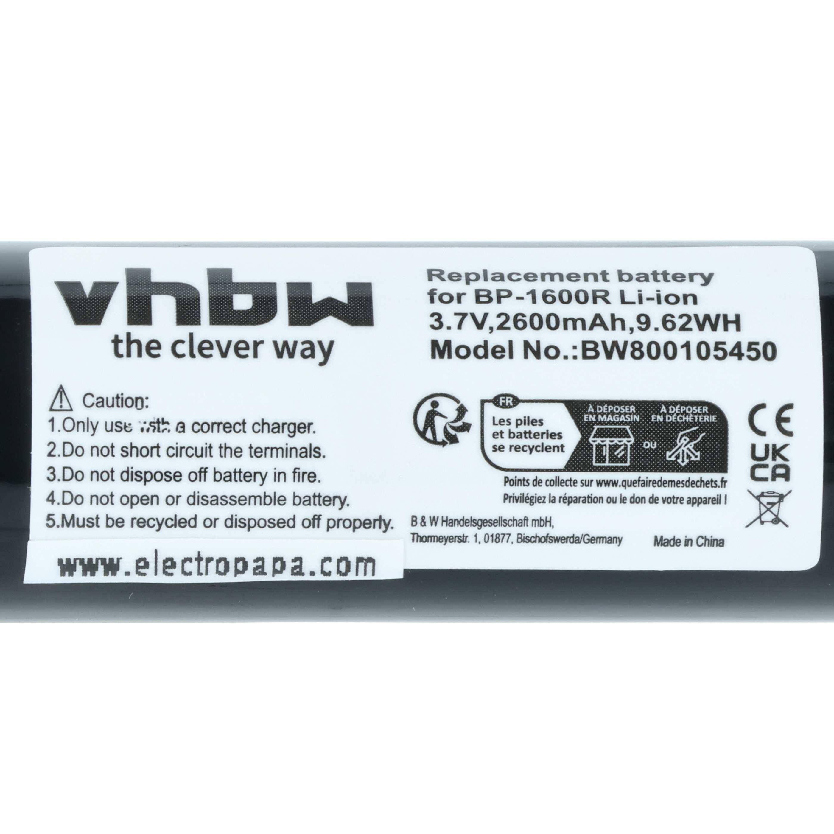 vhbw Akku kompatibel mit Kyocera Samurai 2100G | KYOCERA 2100DG, Samuria 2100DG tragbaren Mini Disk DV (2600 mAh, 3,7 V-3