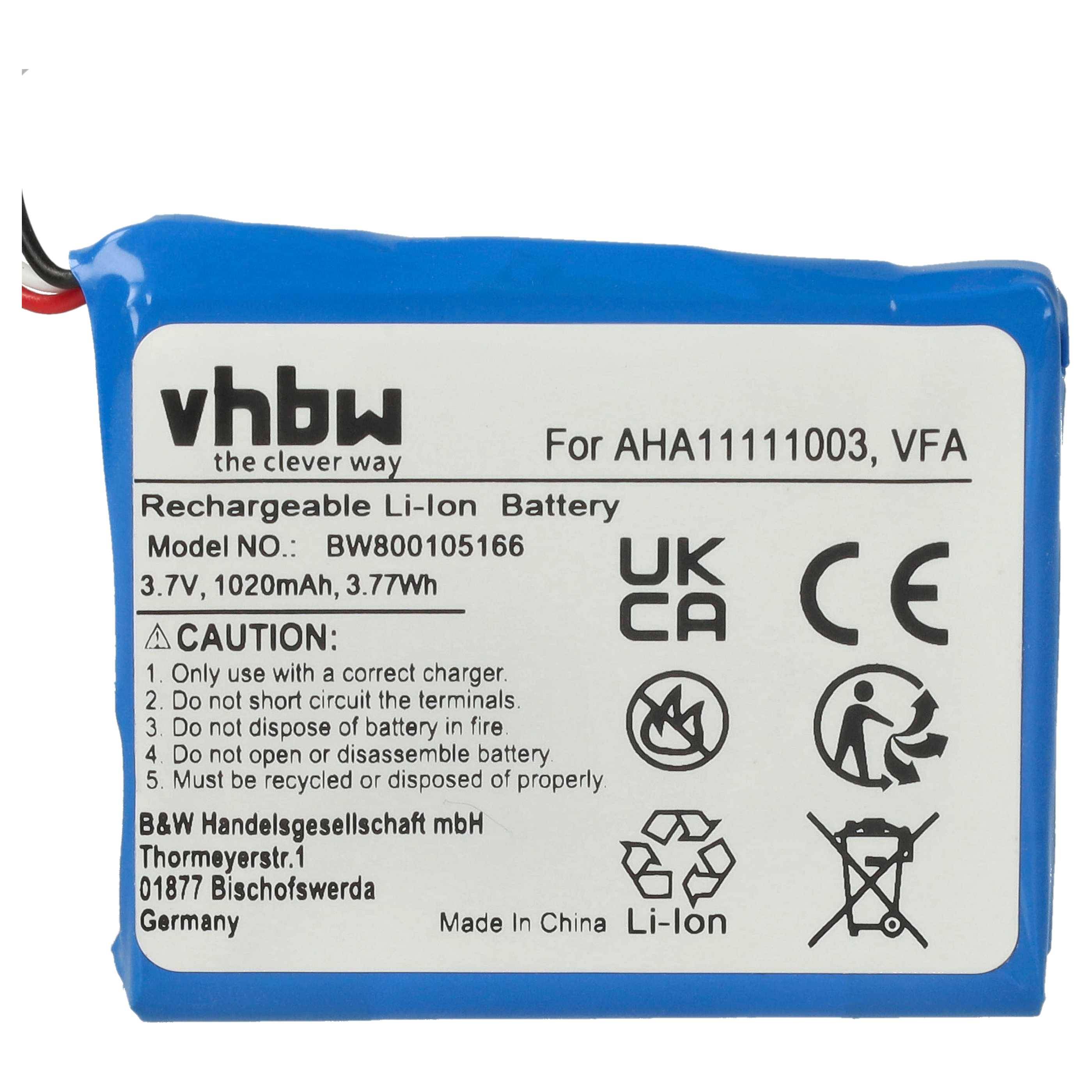 vhbw Akku kompatibel mit TomTom 4EN62 | GPS Navigation Navi (1020 mAh, 3,7 V, Li-Ion)-3
