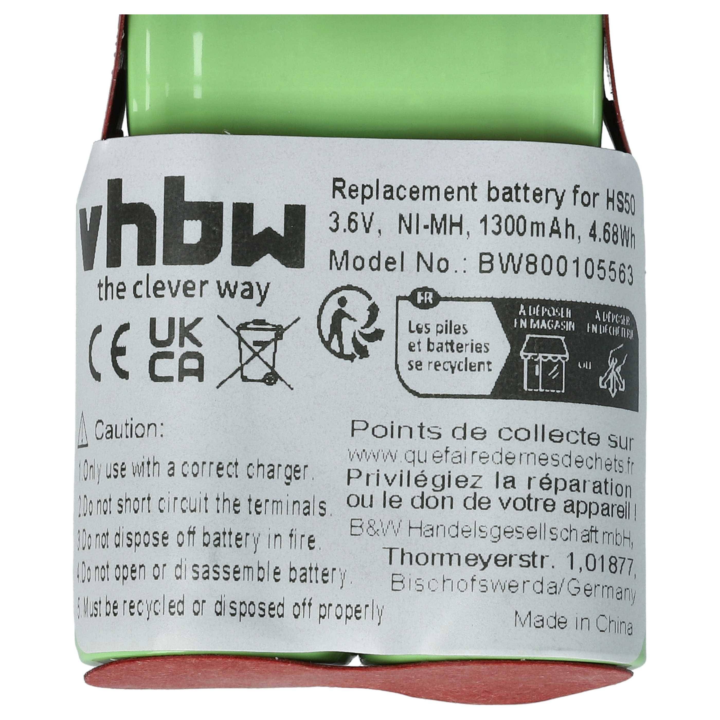 vhbw Akku kompatibel mit Wella Xpert HS50 Tondeo ECO XP | Rasierer (1300 mAh, 1,2 V, NiMH)-4