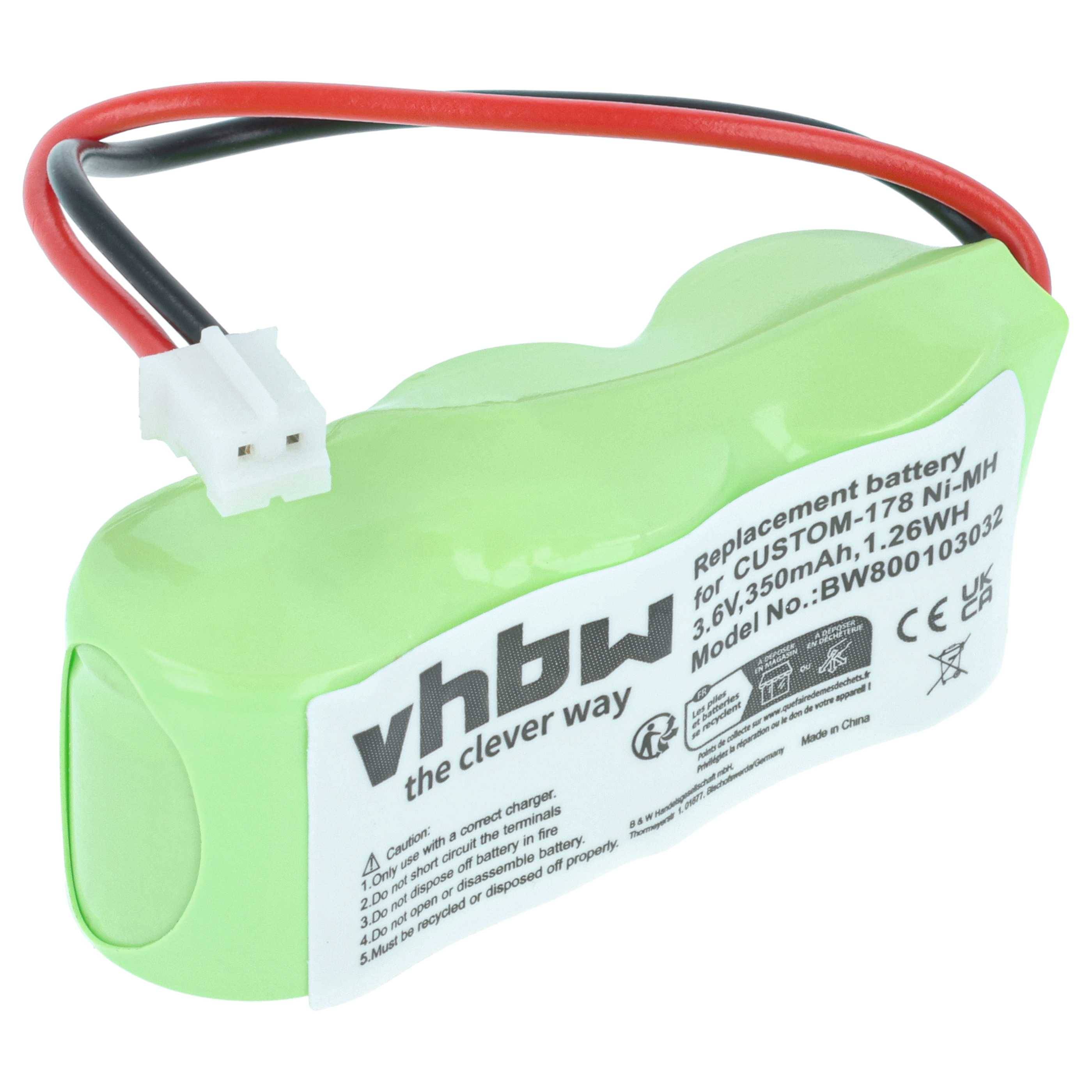 vhbw Akku Ersatz für Oregon Scientific CUSTOM-178 | 25AAH3BMX-2 für Wetterstation (350 mAh, 3,6 V, NiMH)-0