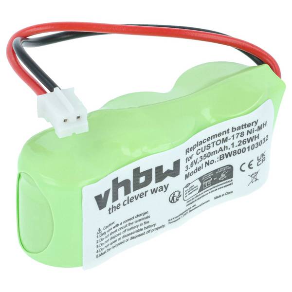 vhbw Akku Ersatz für Oregon Scientific CUSTOM-178 | 25AAH3BMX-2 für Wetterstation (350 mAh, 3,6 V, NiMH)