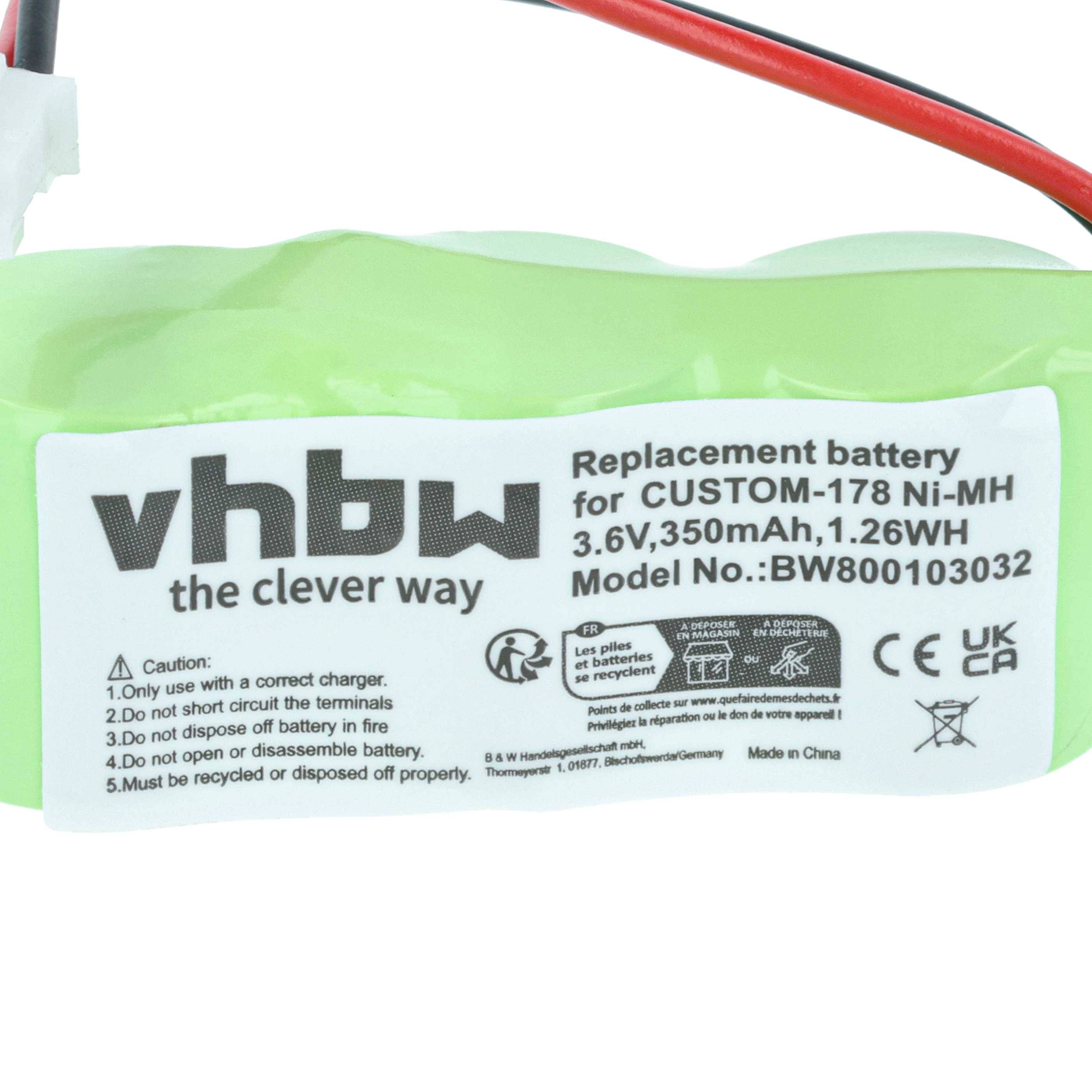 vhbw Akku Ersatz für Oregon Scientific CUSTOM-178 | 25AAH3BMX-2 für Wetterstation (350 mAh, 3,6 V, NiMH)-3