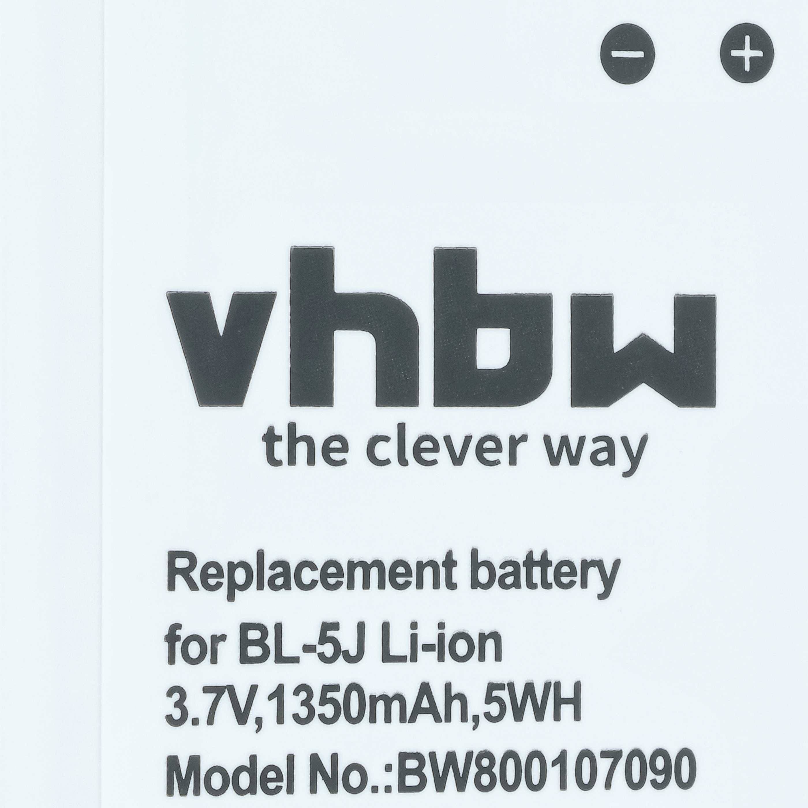 vhbw Akku Ersatz für Doro RCB01 | für Handy Smartphone Telefon (1350 mAh, 3,7 V, Li-Ion)-2