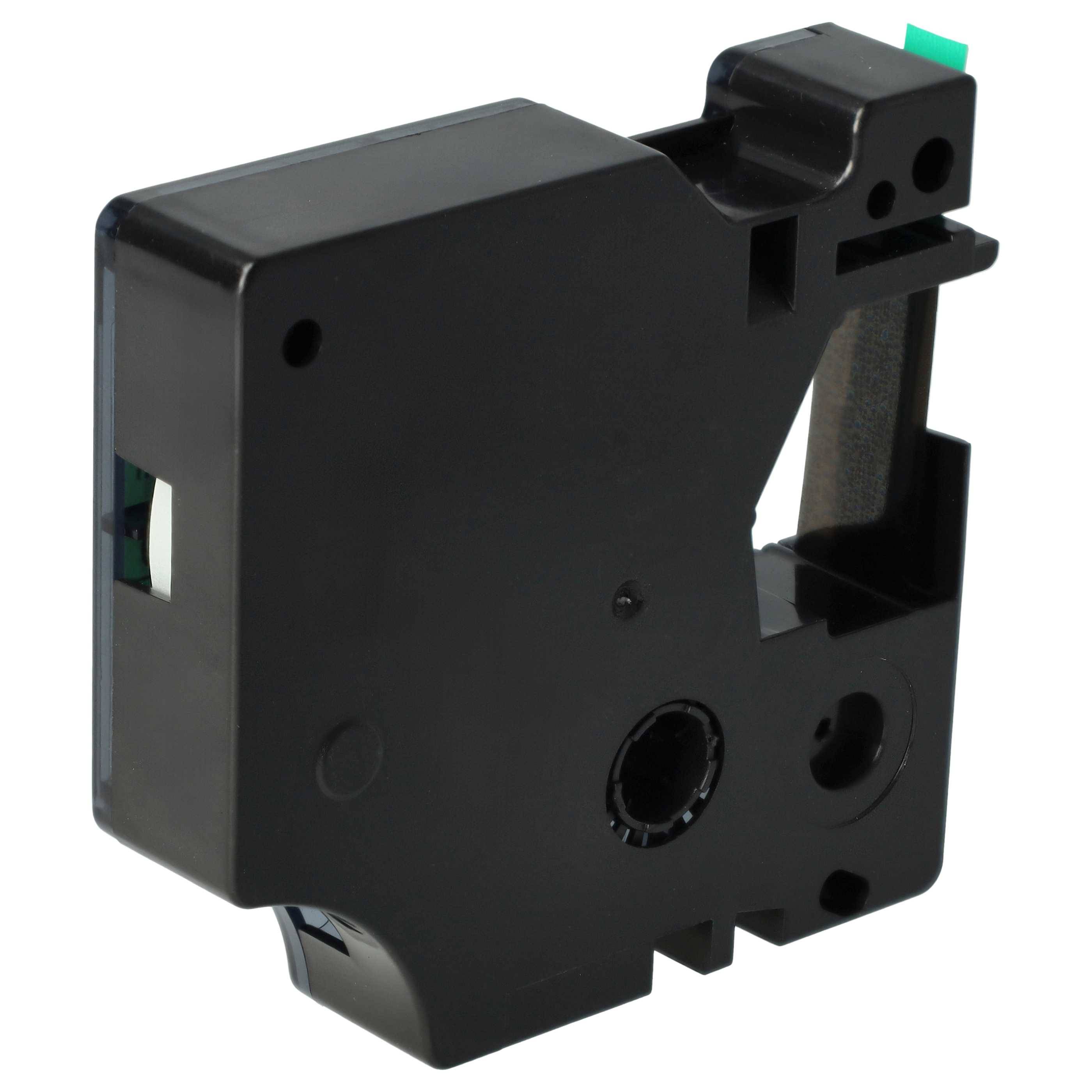 vhbw Schriftband kompatibel mit Dymo LabelManager PC II Schwarz auf Grün | Etiketten-Drucker 7m x 6mm-1