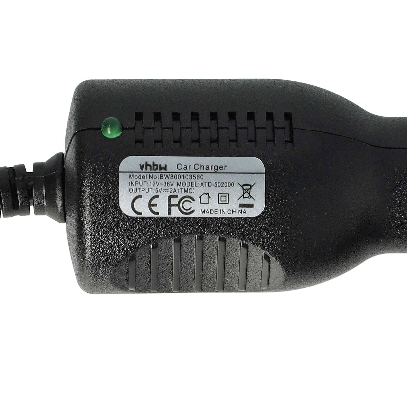 vhbw Autoladekabel kompatibel mit Blaupunkt Travelpilot 40 | 50, 51, 52, 70, 72 - integrierte TMC Antenne Schwarz 90 cm-4